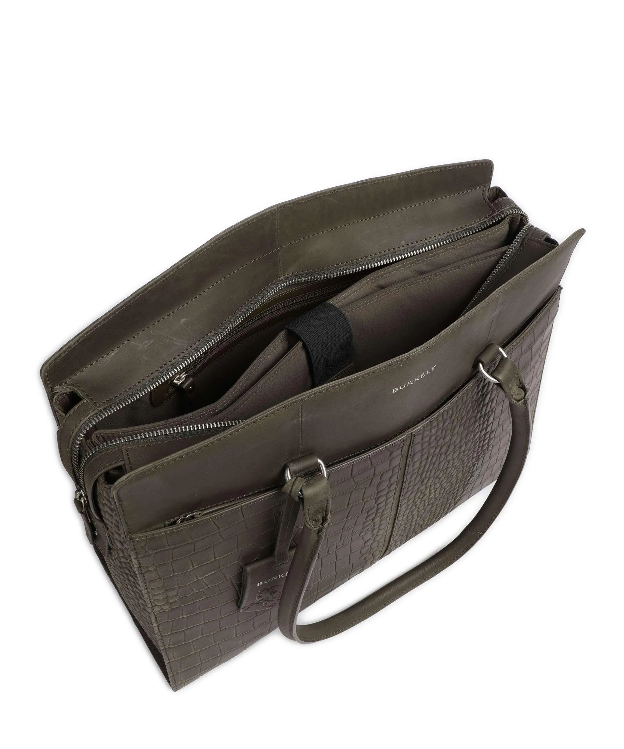  Burkely Cool Colbie Borsa shopper 15″ pelle in rilievo verde scuro  
