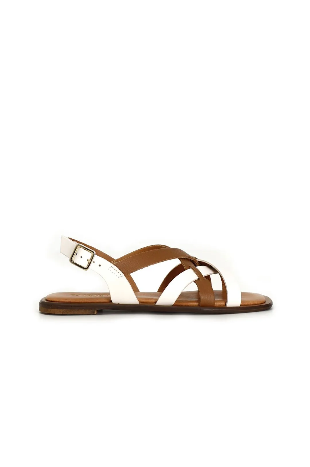 CAFèNOIR sandali donna pelle flat incrocio C1GF1004 W056 CUOIO PANNA estate 2023