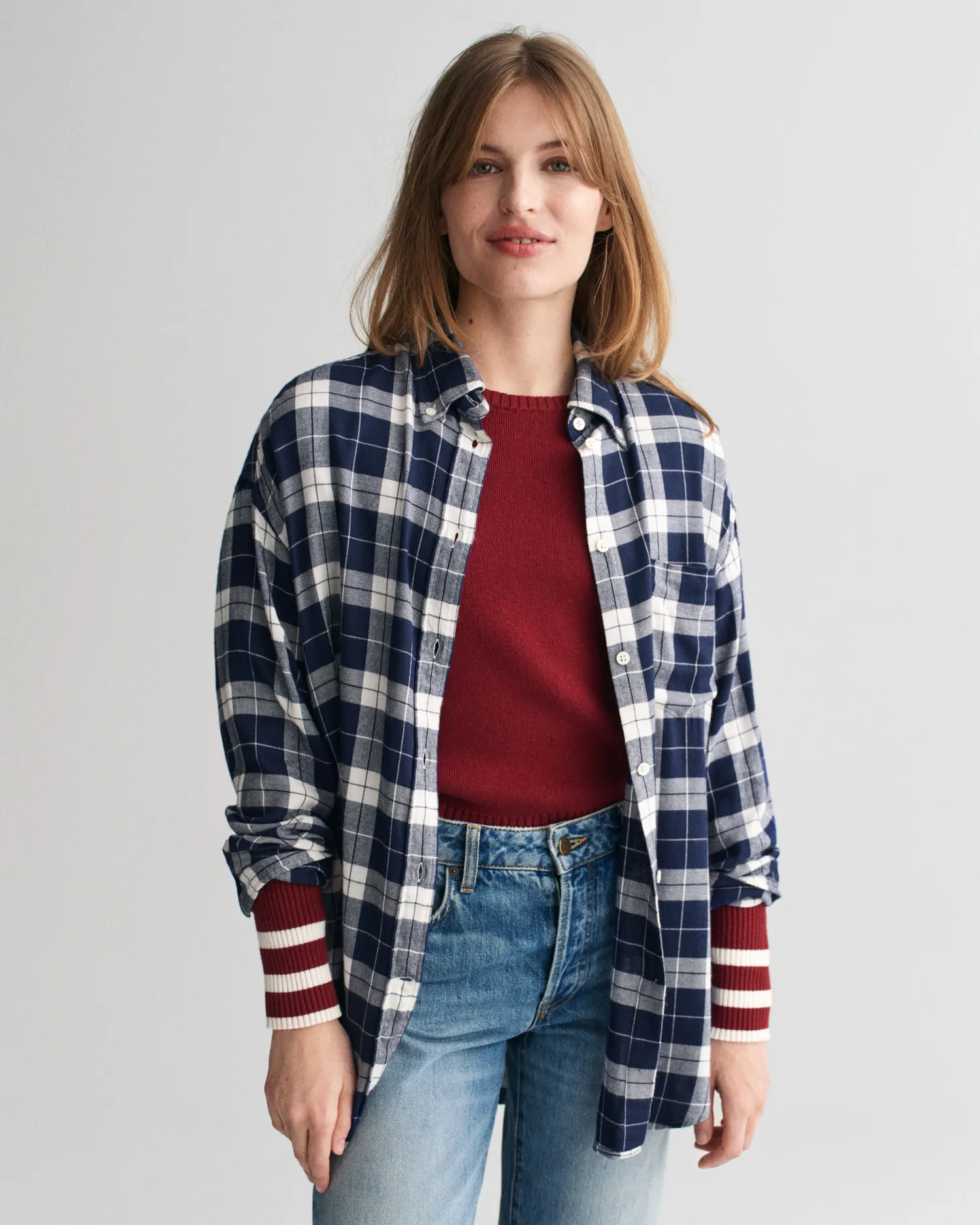 Camicia a quadri in flanella oversize    
