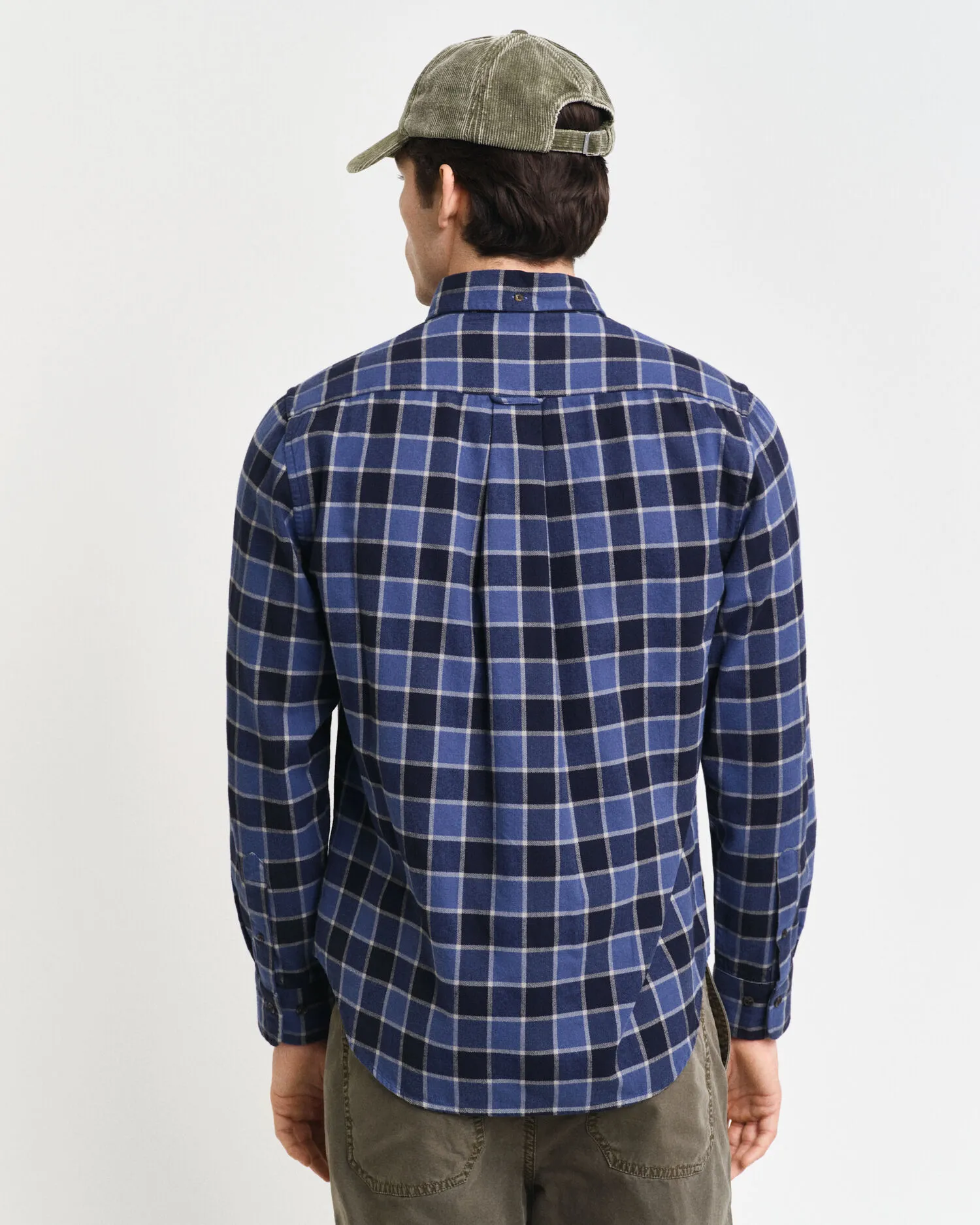 Camicia con motivo a spina di pesce a quadri regular fit    
