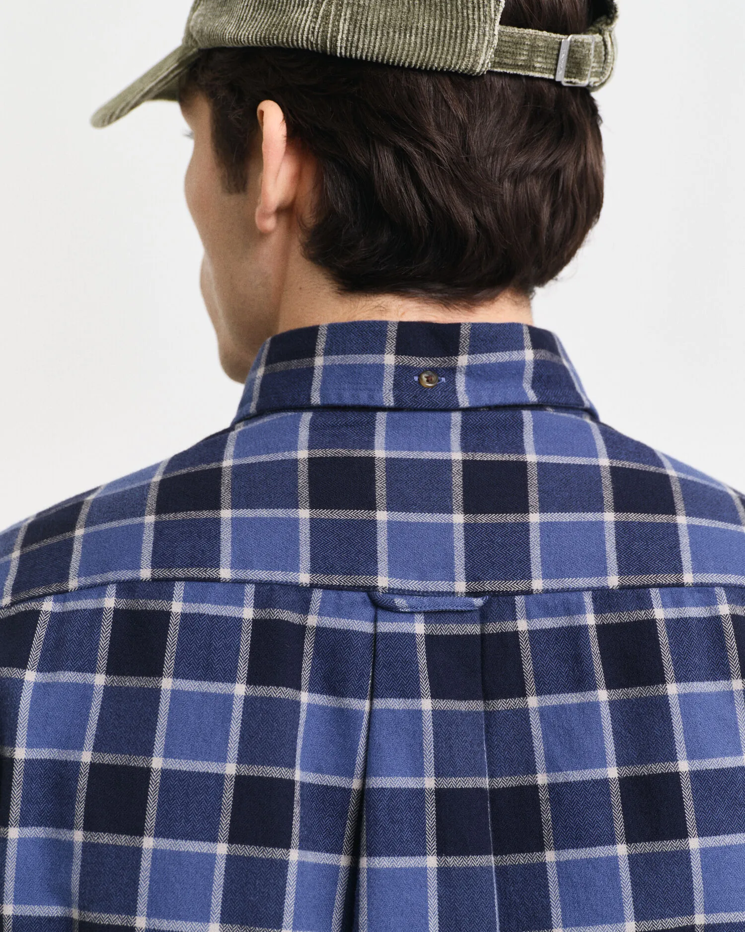 Camicia con motivo a spina di pesce a quadri regular fit    