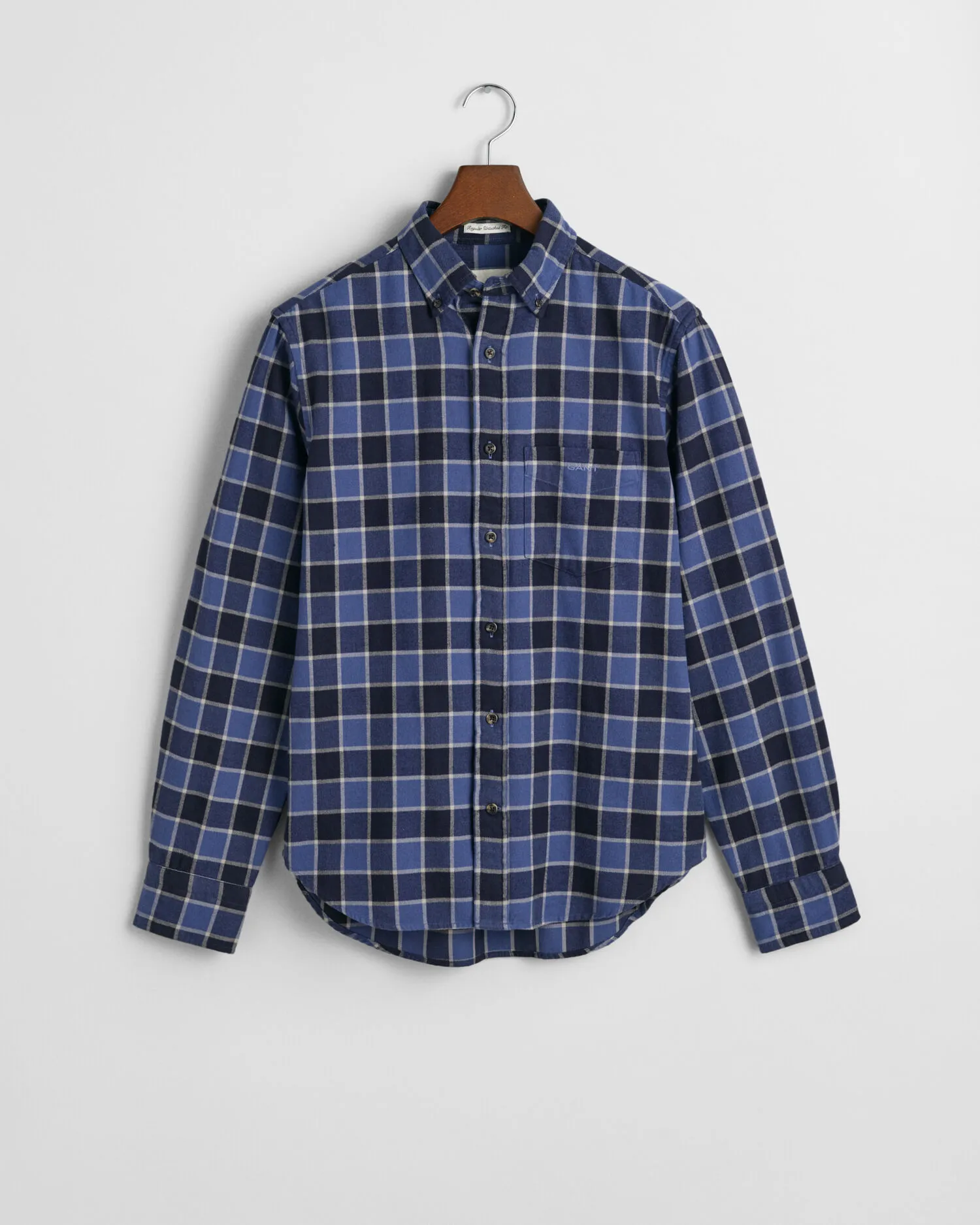 Camicia con motivo a spina di pesce a quadri regular fit    