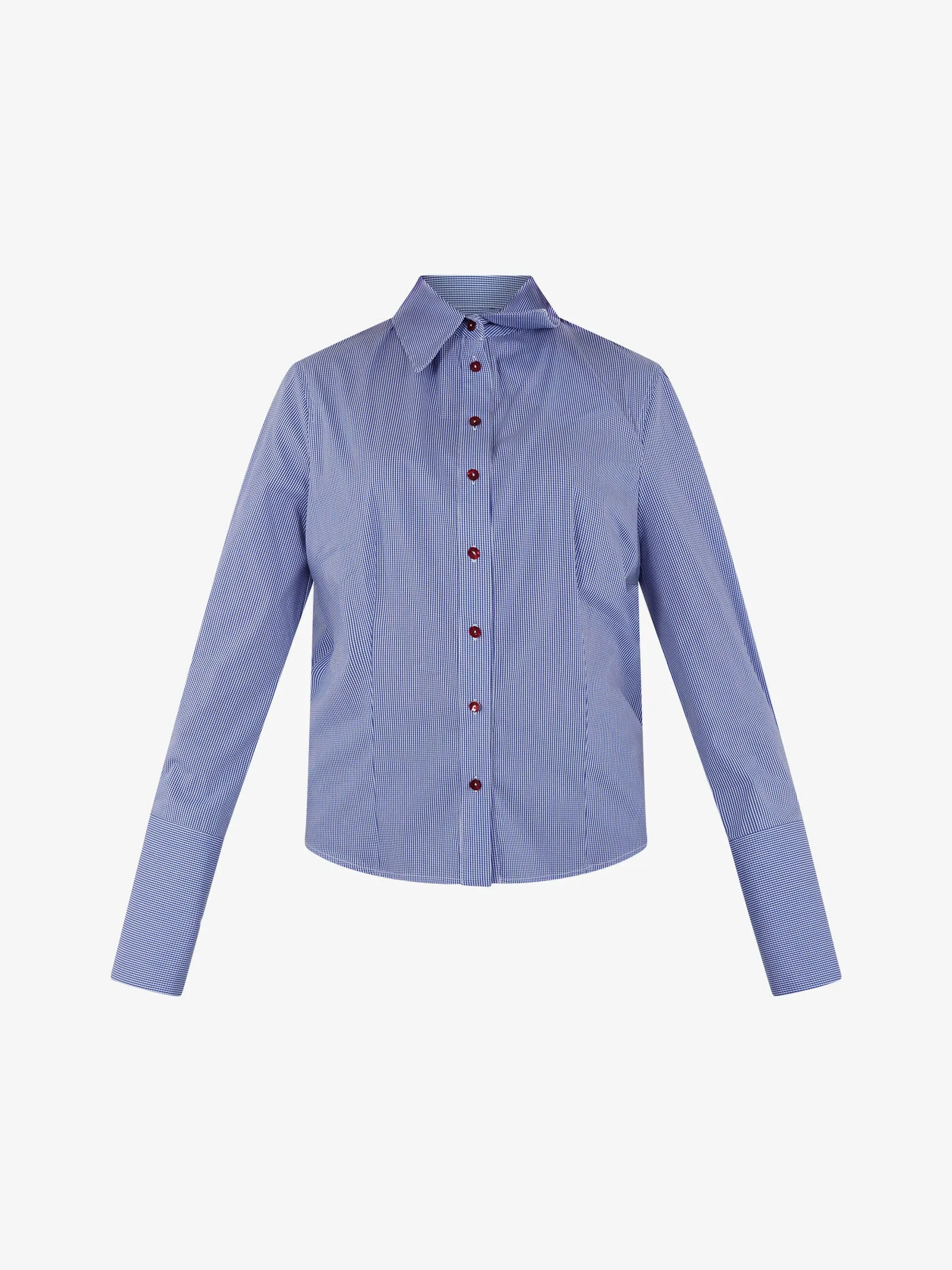 Camicia con polsi alti donna cotone azzurro