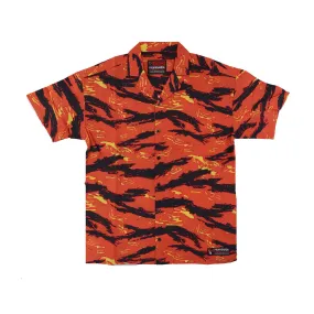Camicia Manica Corta Uomo Tiger Camo Beach Shirt Orange