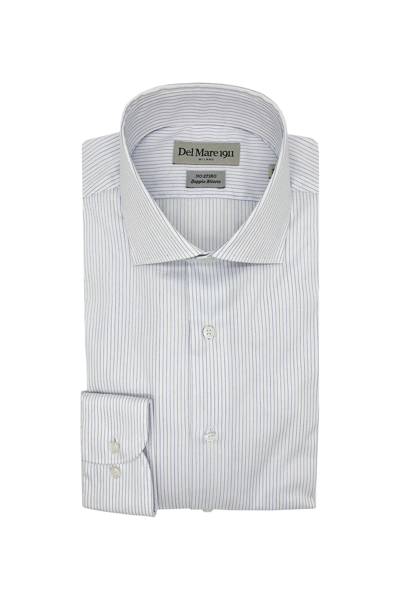 Camicia no stiro slim a righe sottili