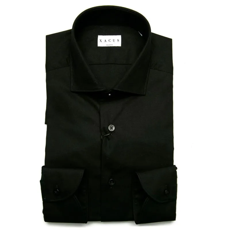 Camicia tailor fit nera in cotone 