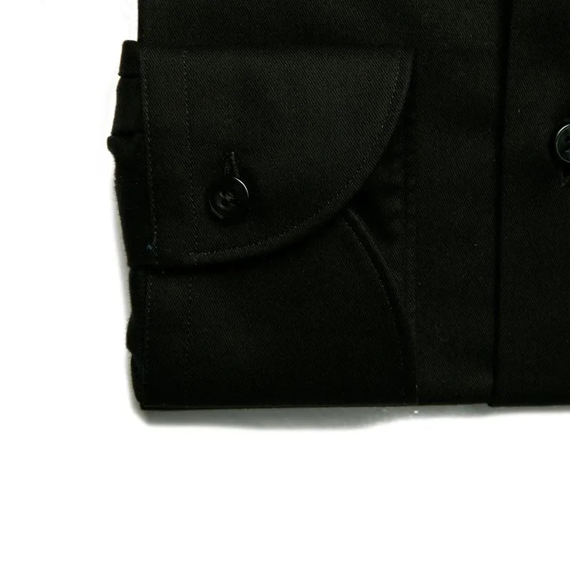 Camicia tailor fit nera in cotone 