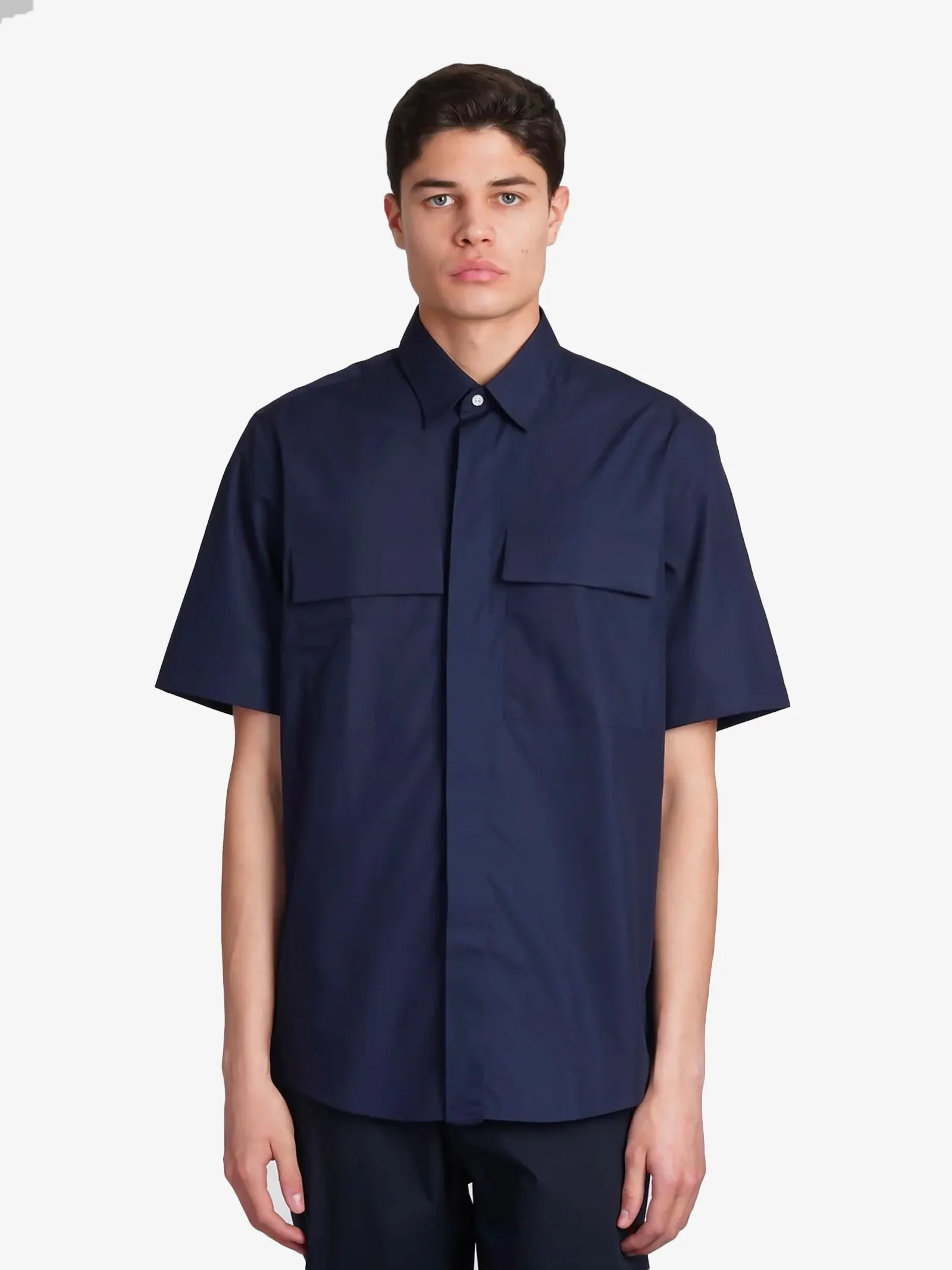 Camicia uomo blu scuro in cotone