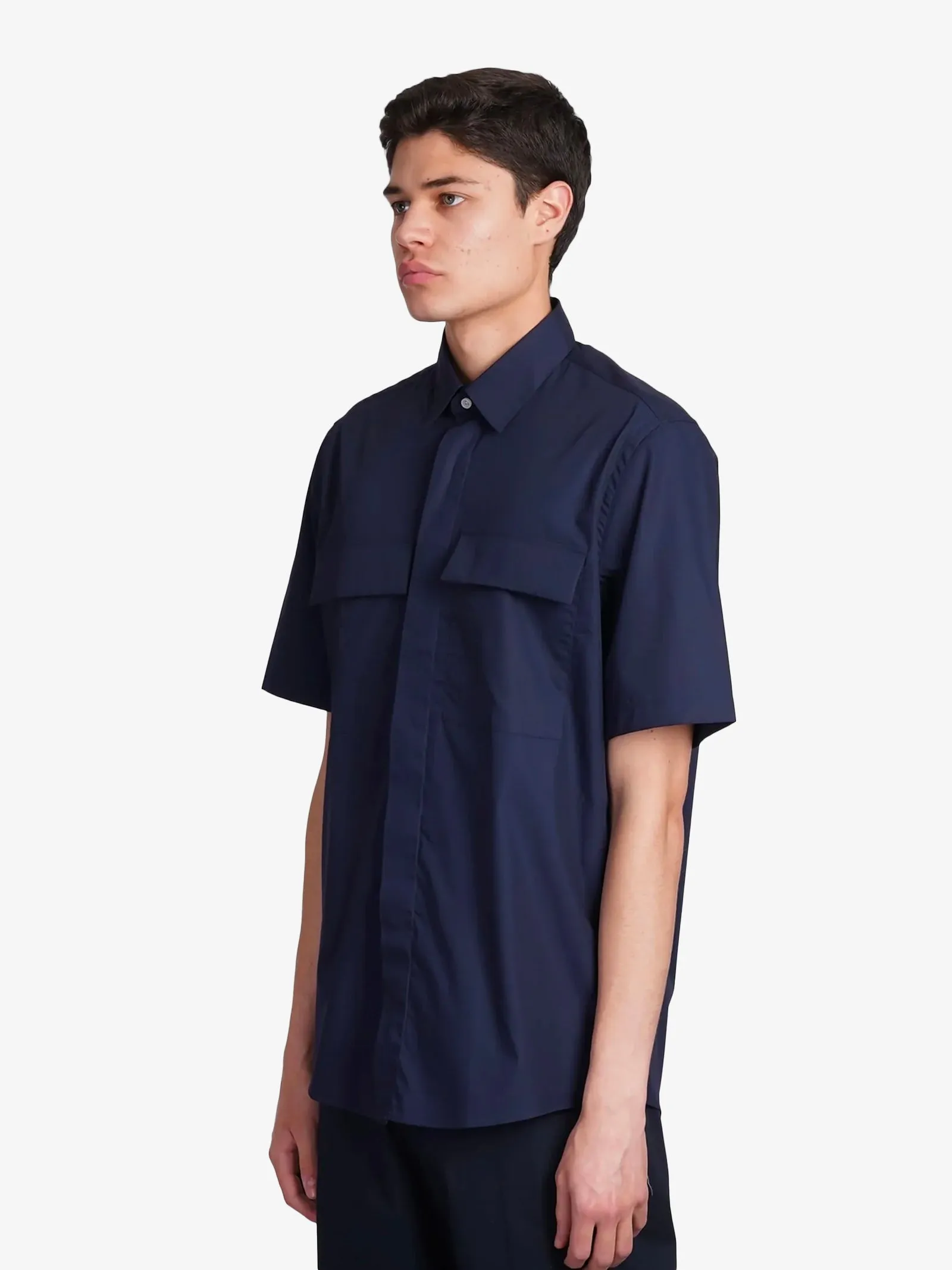 Camicia uomo blu scuro in cotone