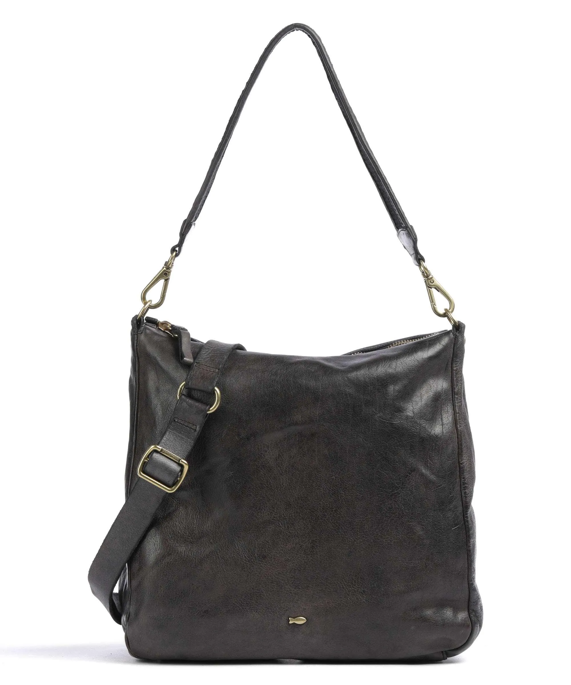  Campomaggi Borsa hobo pelle di vacchetta finemente grana grigio scuro  