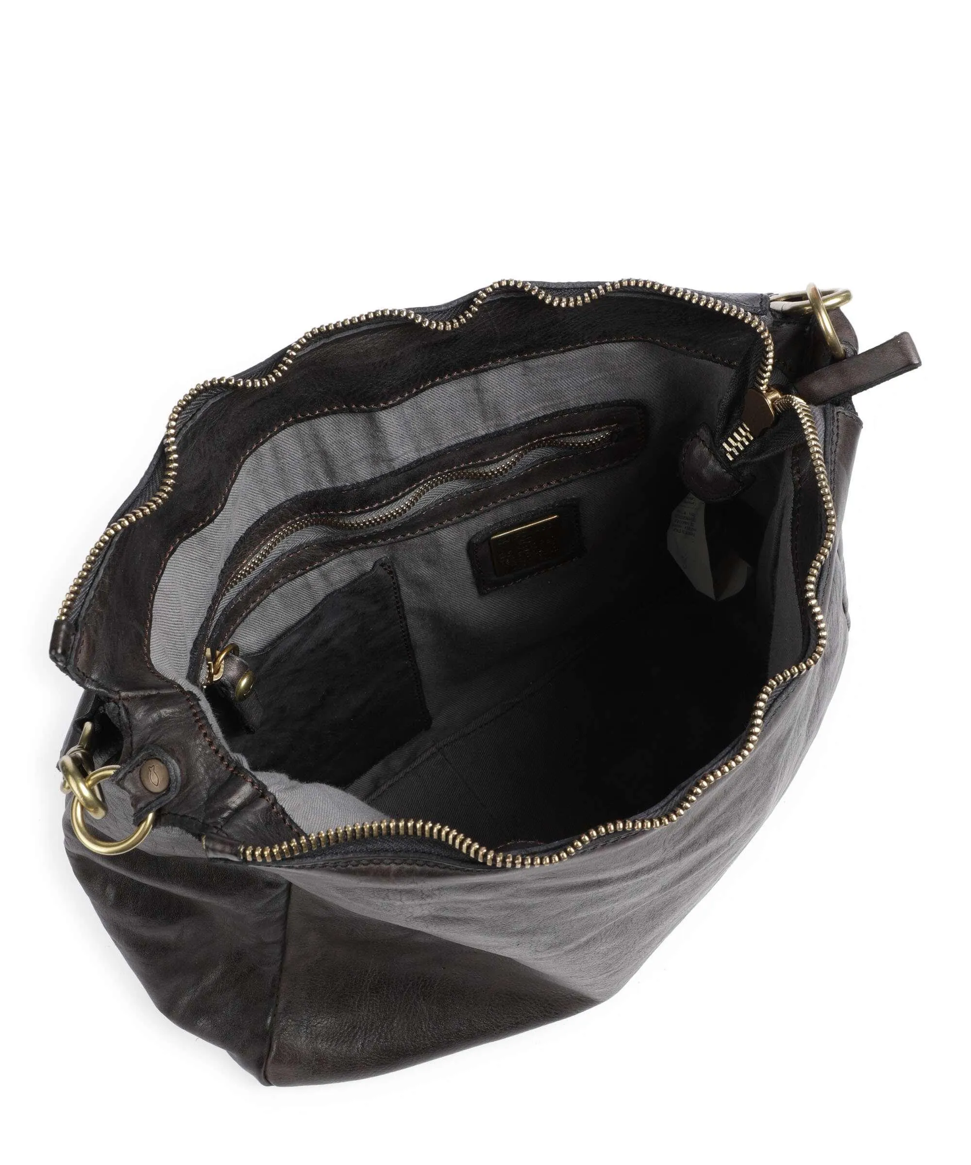  Campomaggi Borsa hobo pelle di vacchetta finemente grana grigio scuro  