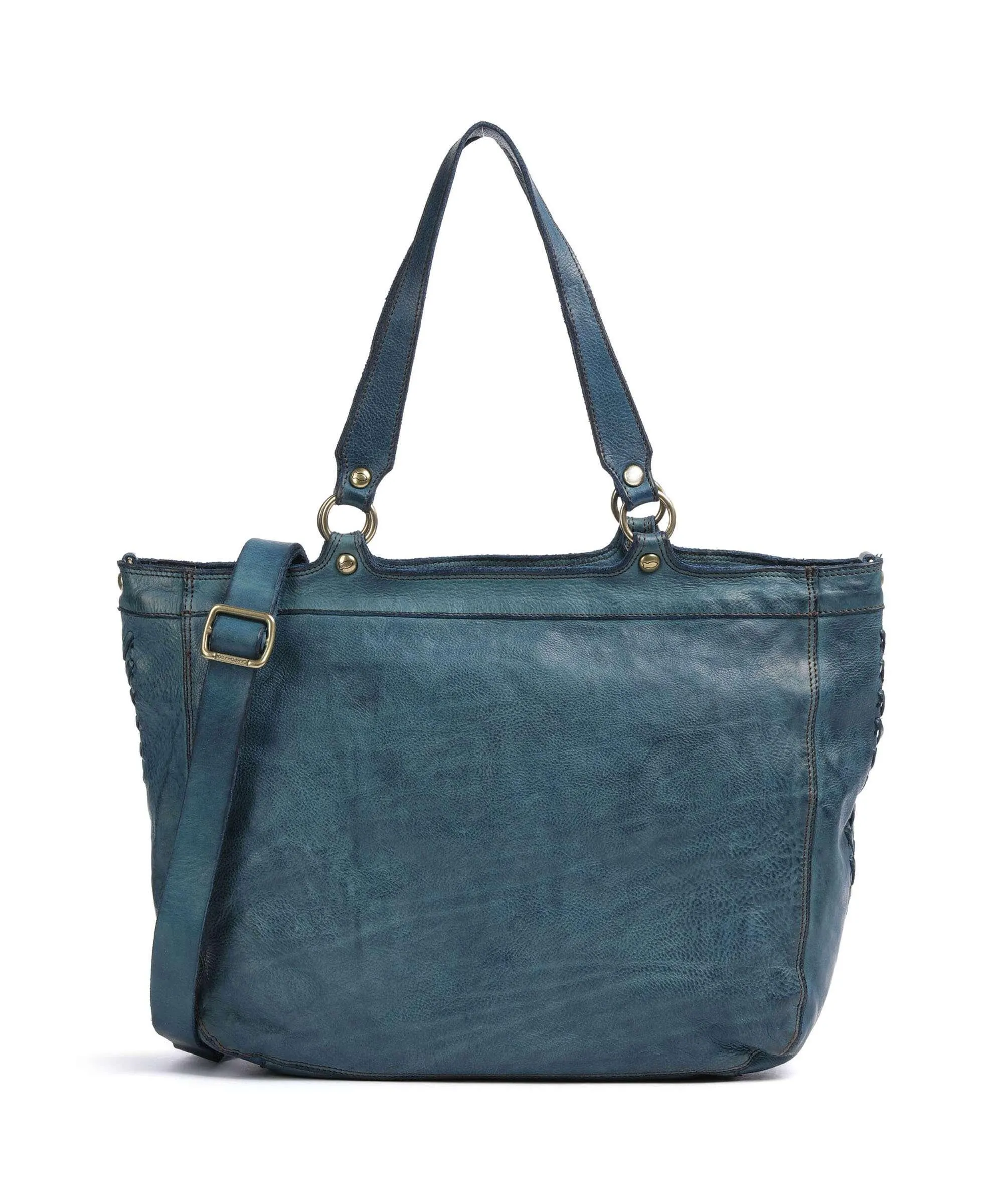  Campomaggi Borsa shopper pelle di vacchetta grana petrol  