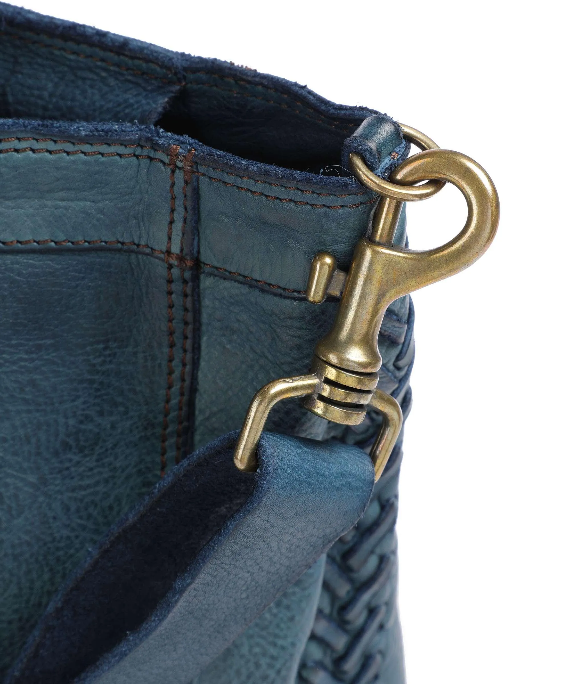  Campomaggi Borsa shopper pelle di vacchetta grana petrol  