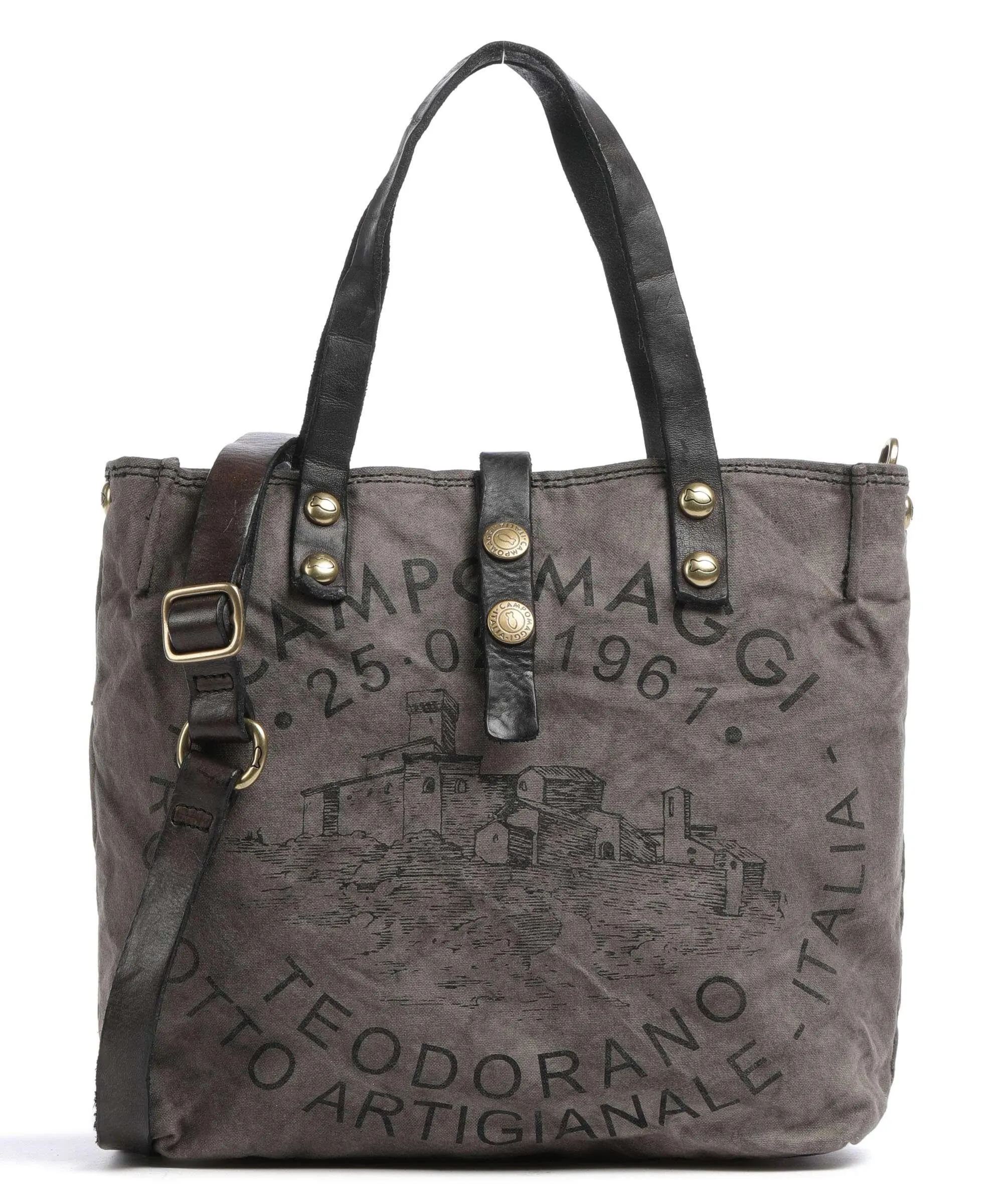  Campomaggi Borsa shopper tela grigio  