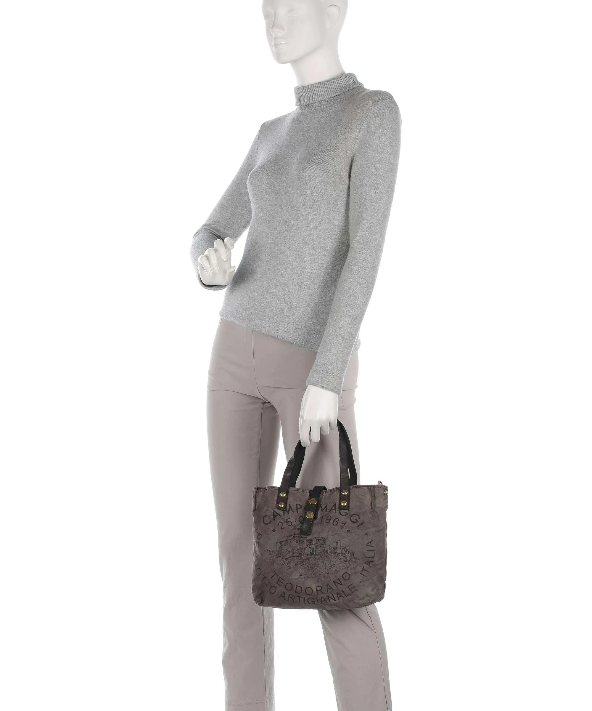 Campomaggi Borsa shopper tela grigio  