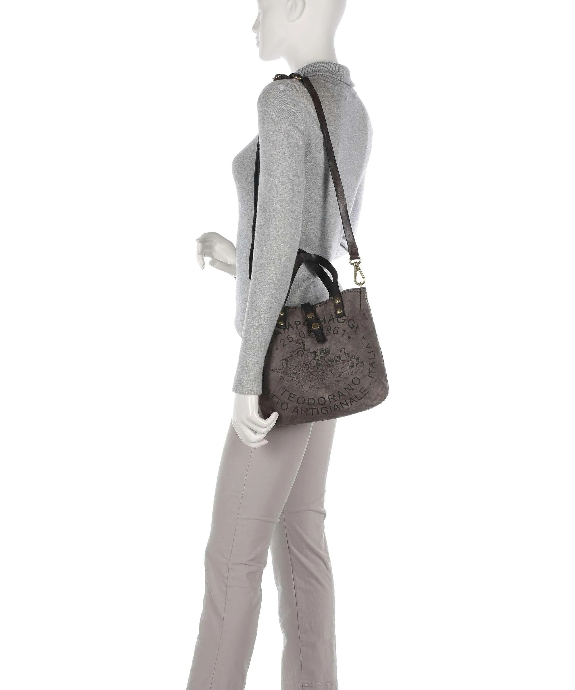  Campomaggi Borsa shopper tela grigio  