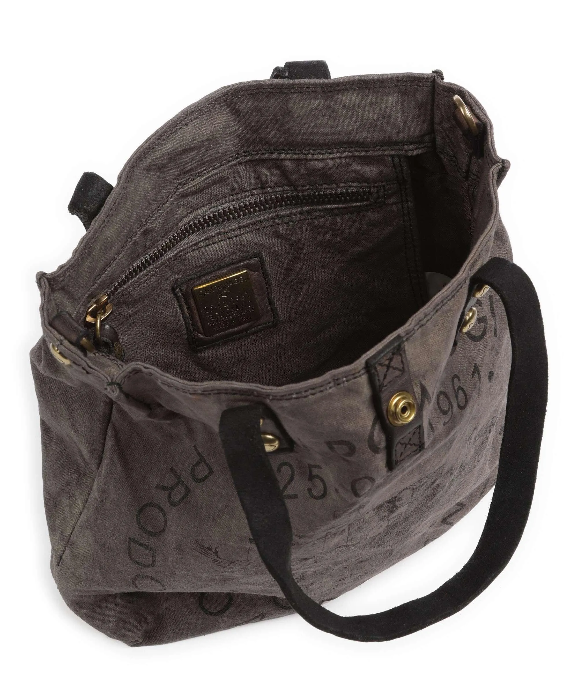  Campomaggi Borsa shopper tela grigio  