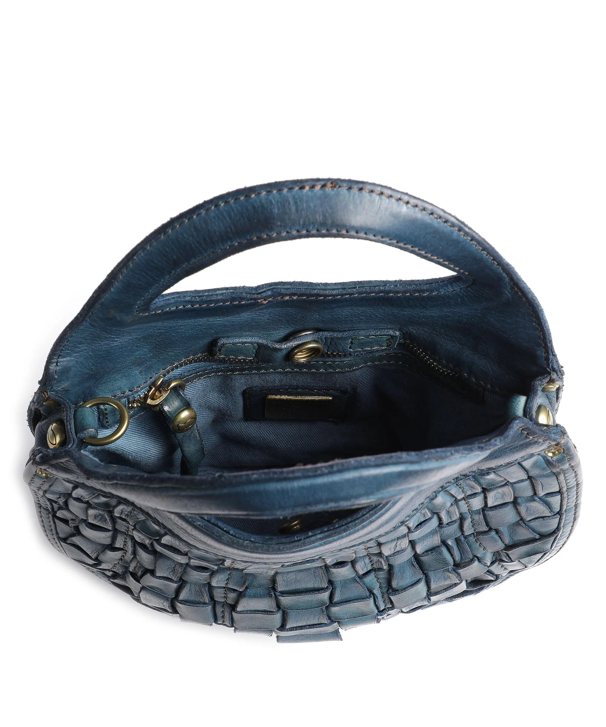  Campomaggi Prestige Borsa a mano pelle di vacchetta finemente grana blu scuro  