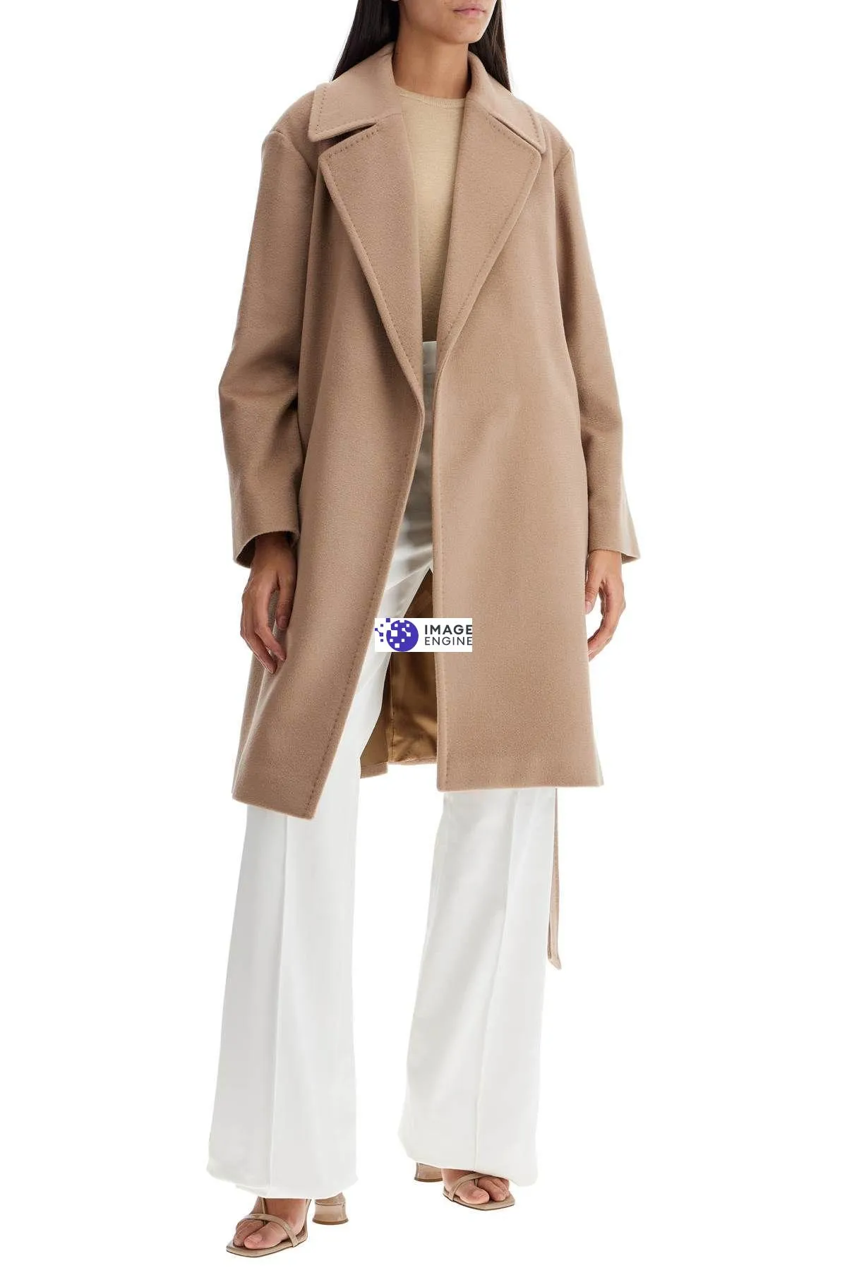 Cappotto midi a vestaglia in lana