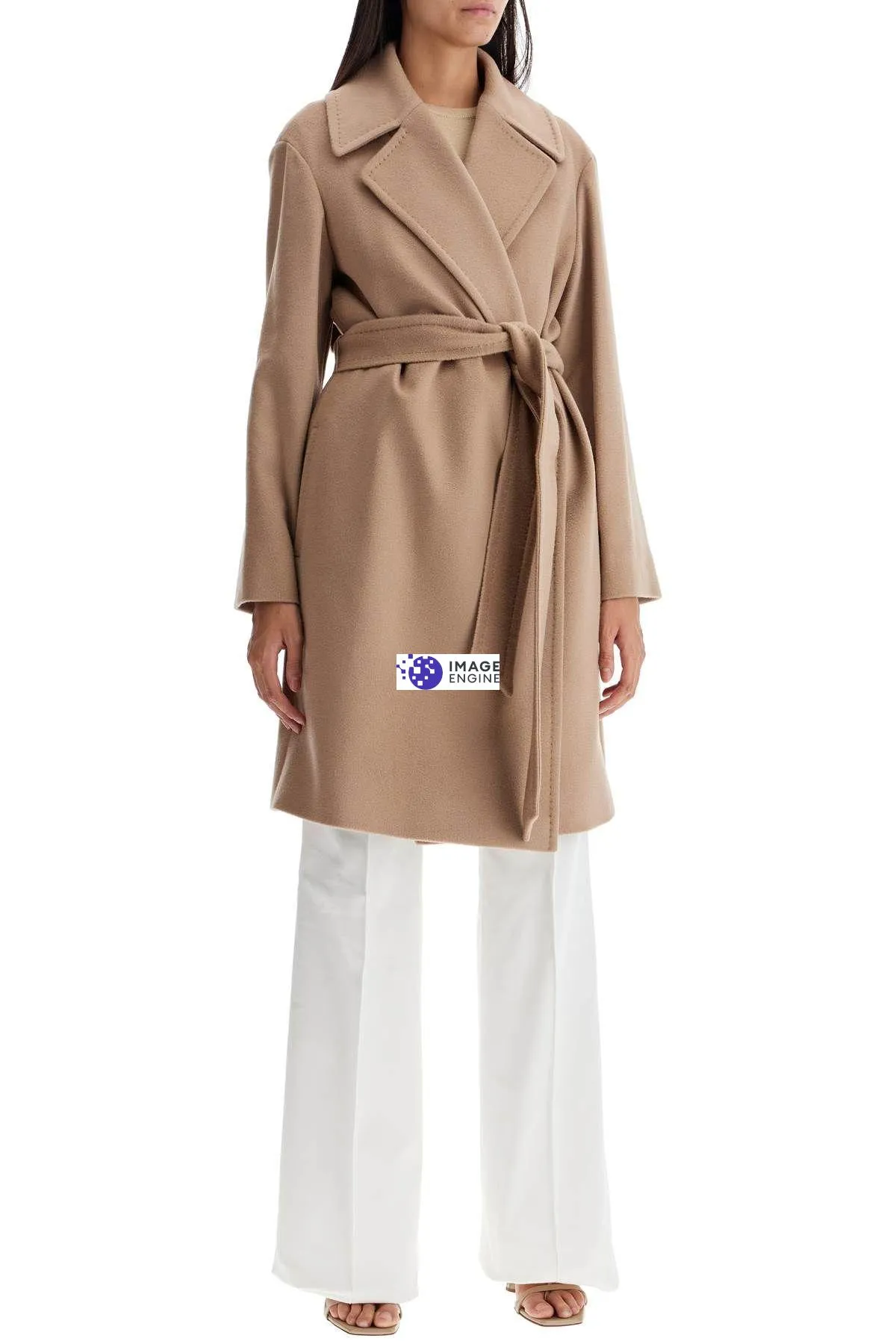 Cappotto midi a vestaglia in lana
