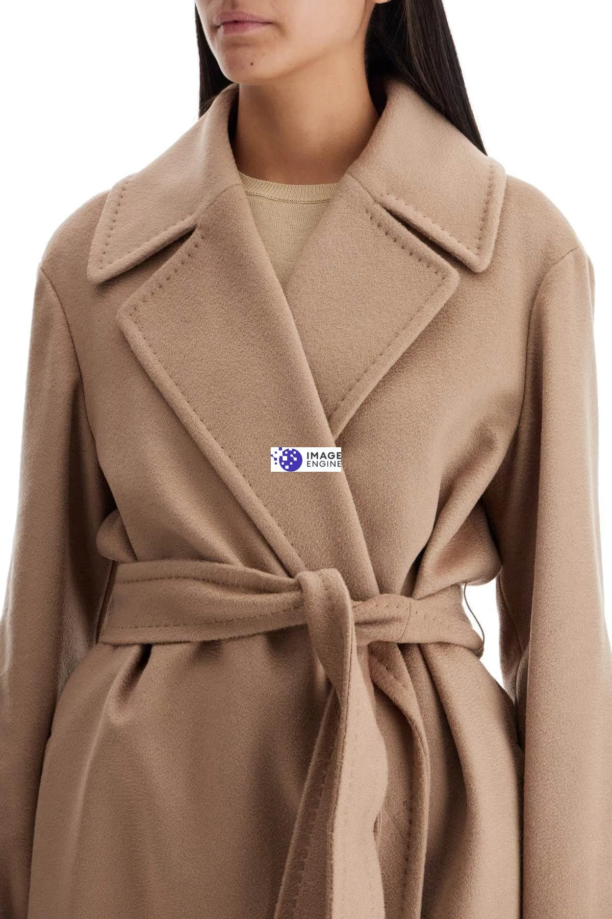 Cappotto midi a vestaglia in lana