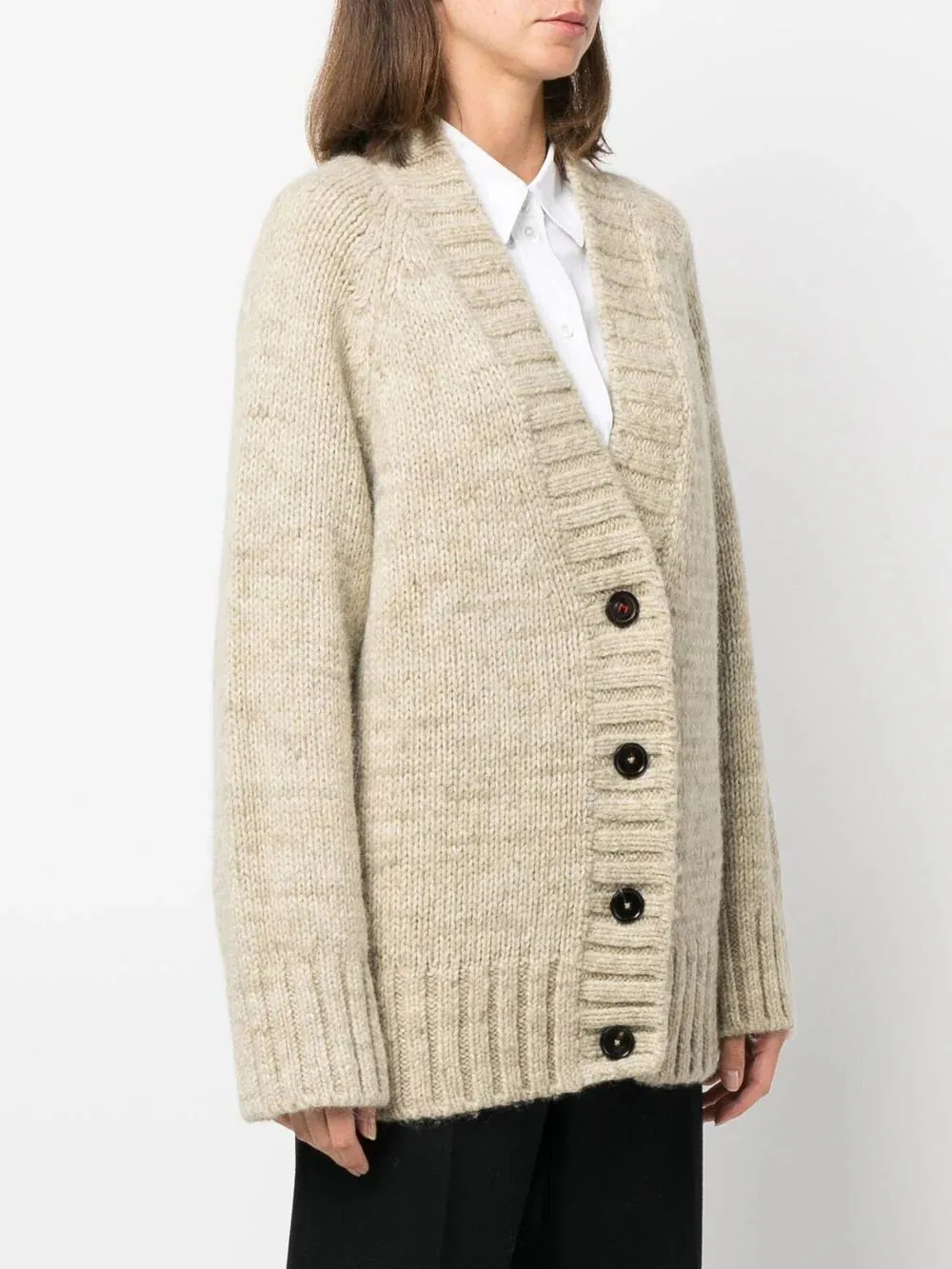 Cardigan tinto vegetale