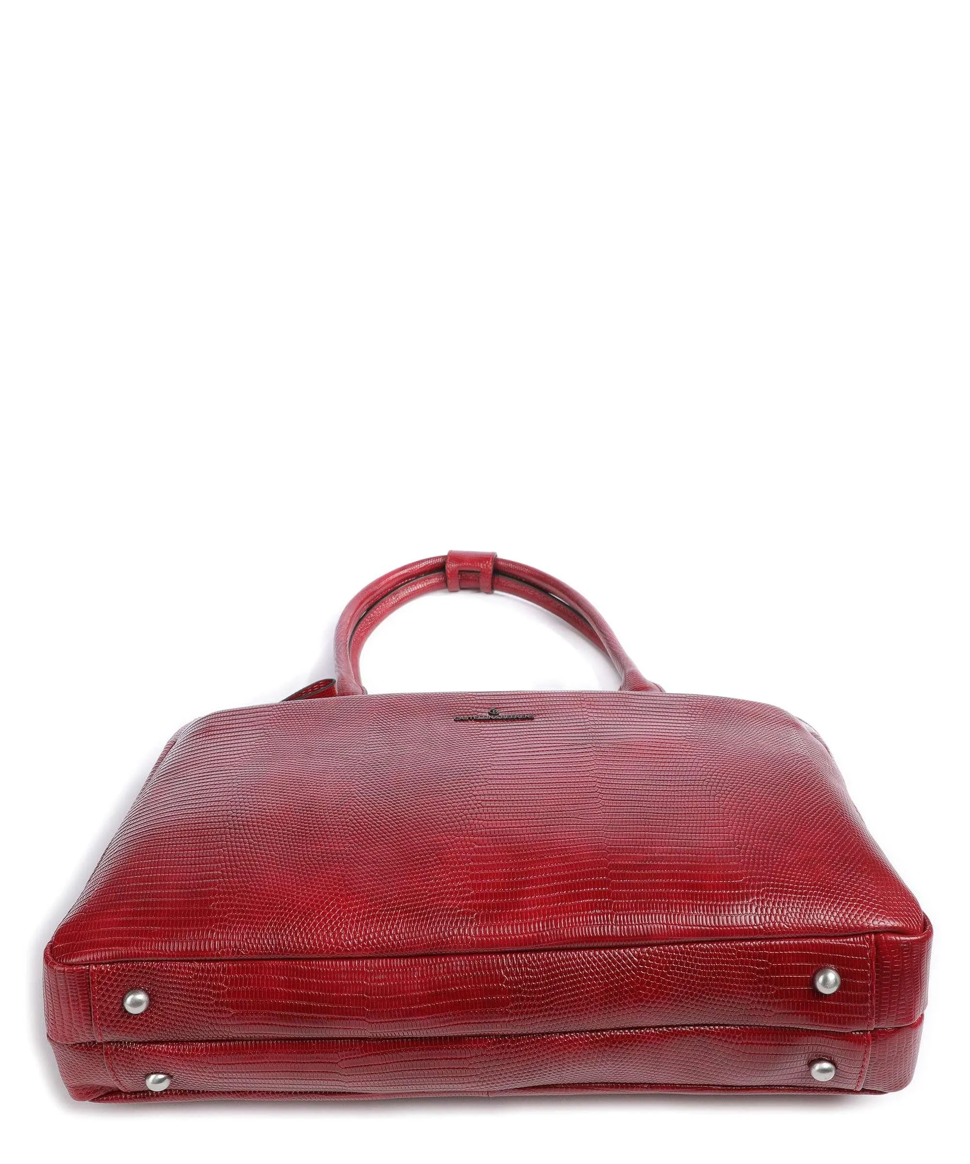  Castelijn & Beerens Donna RFID Borsa shopper 15″ pelle di vacchetta goffrata rosso  