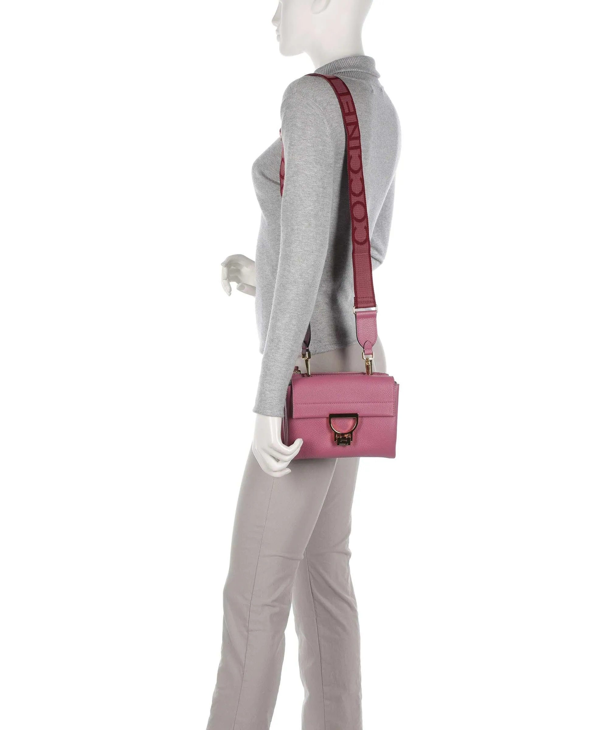  Coccinelle Arlettis Signature Borsa a tracolla pelle granulata pink  