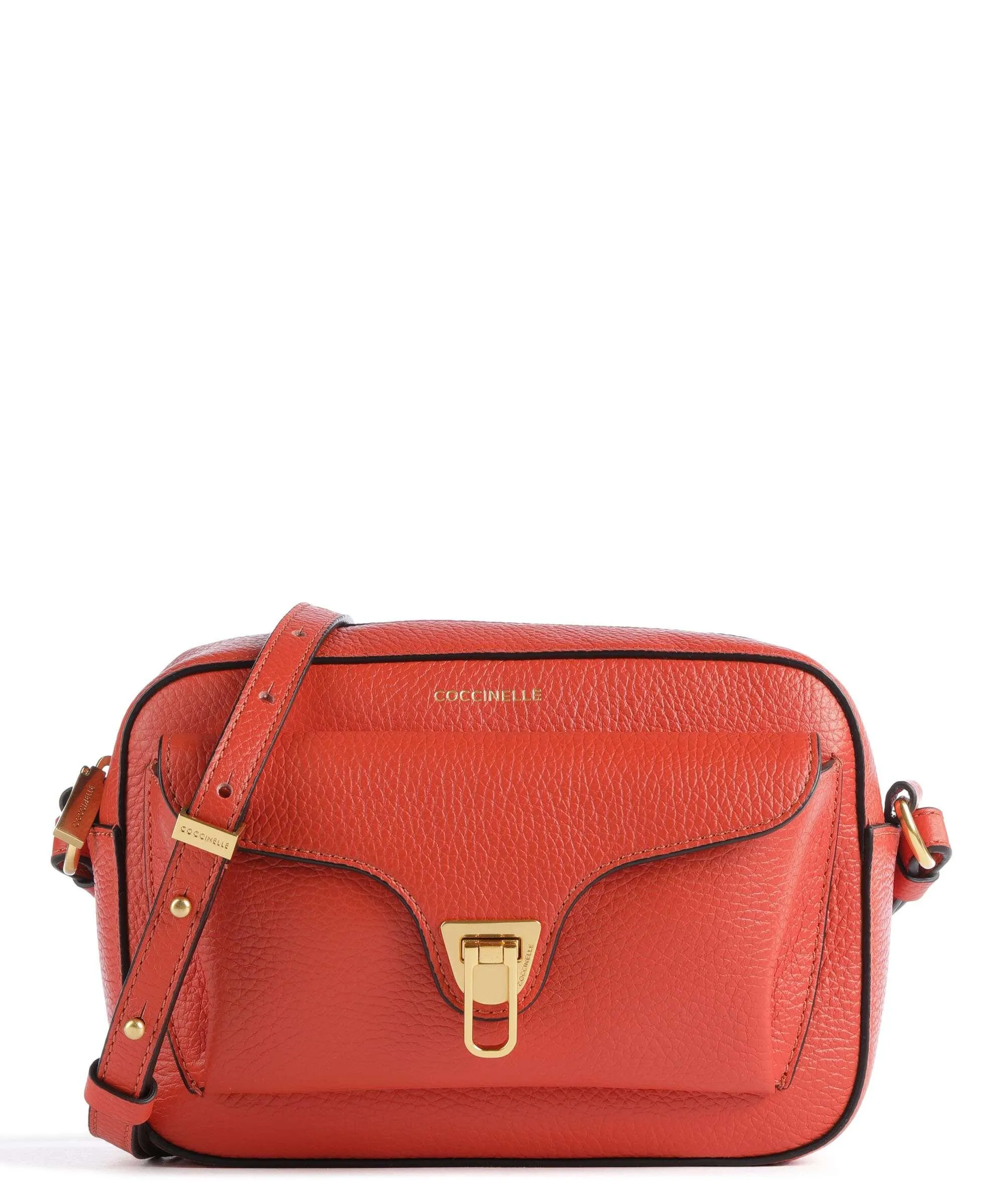  Coccinelle Beat Soft Borsa a tracolla pelle di vacchetta grana arancio  