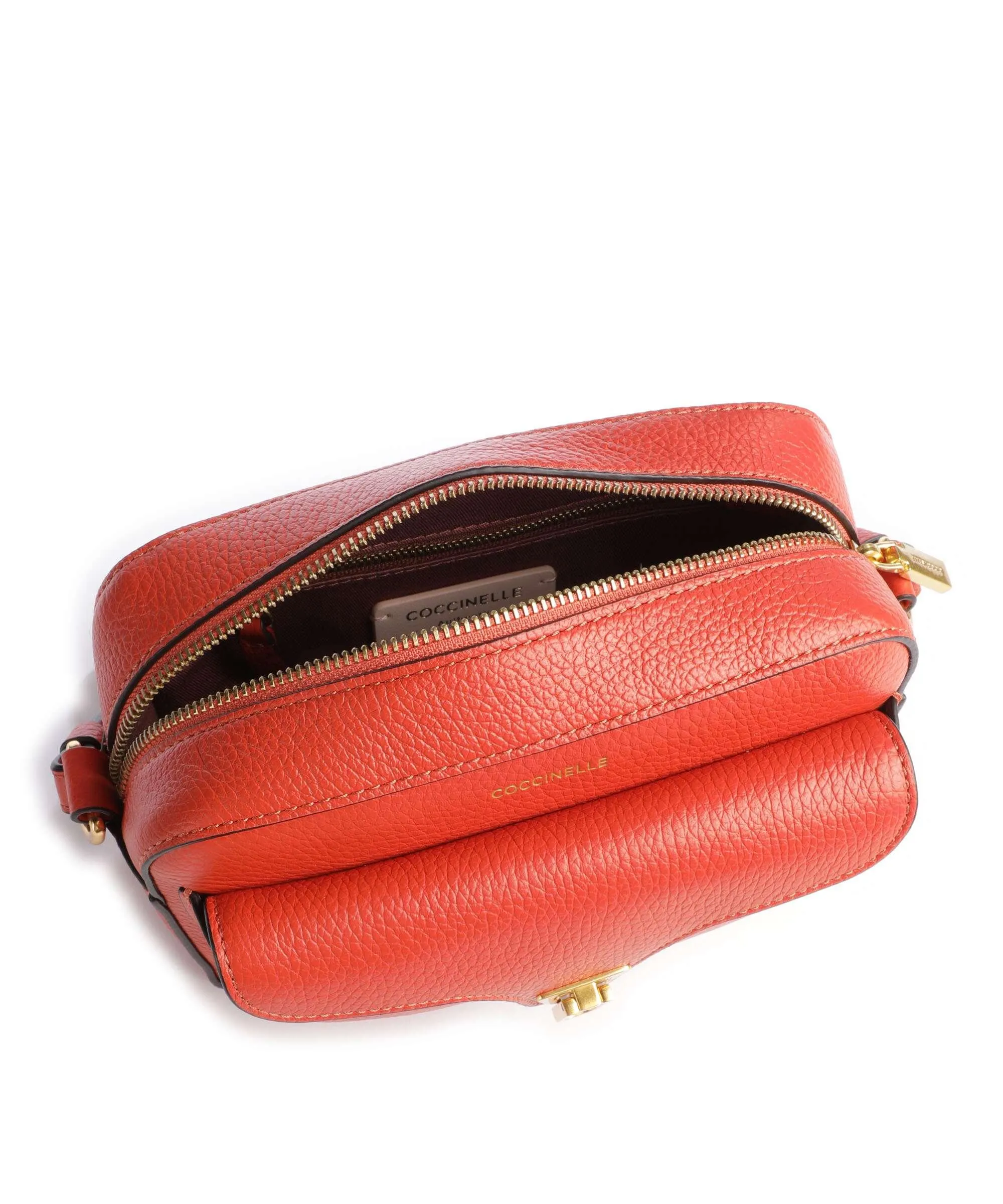  Coccinelle Beat Soft Borsa a tracolla pelle di vacchetta grana arancio  