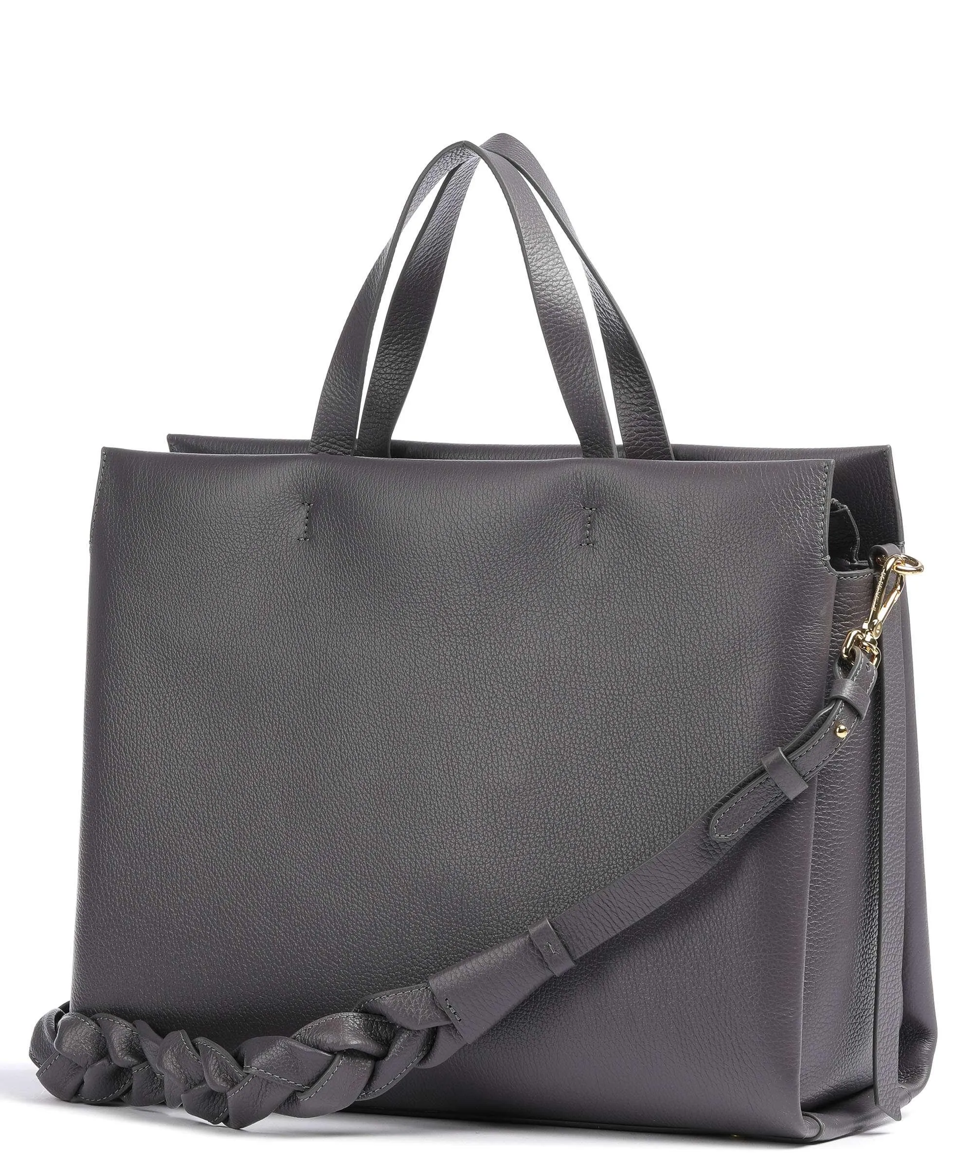  Coccinelle Boheme Borsa a mano pelle di vacchetta grana grigio scuro  