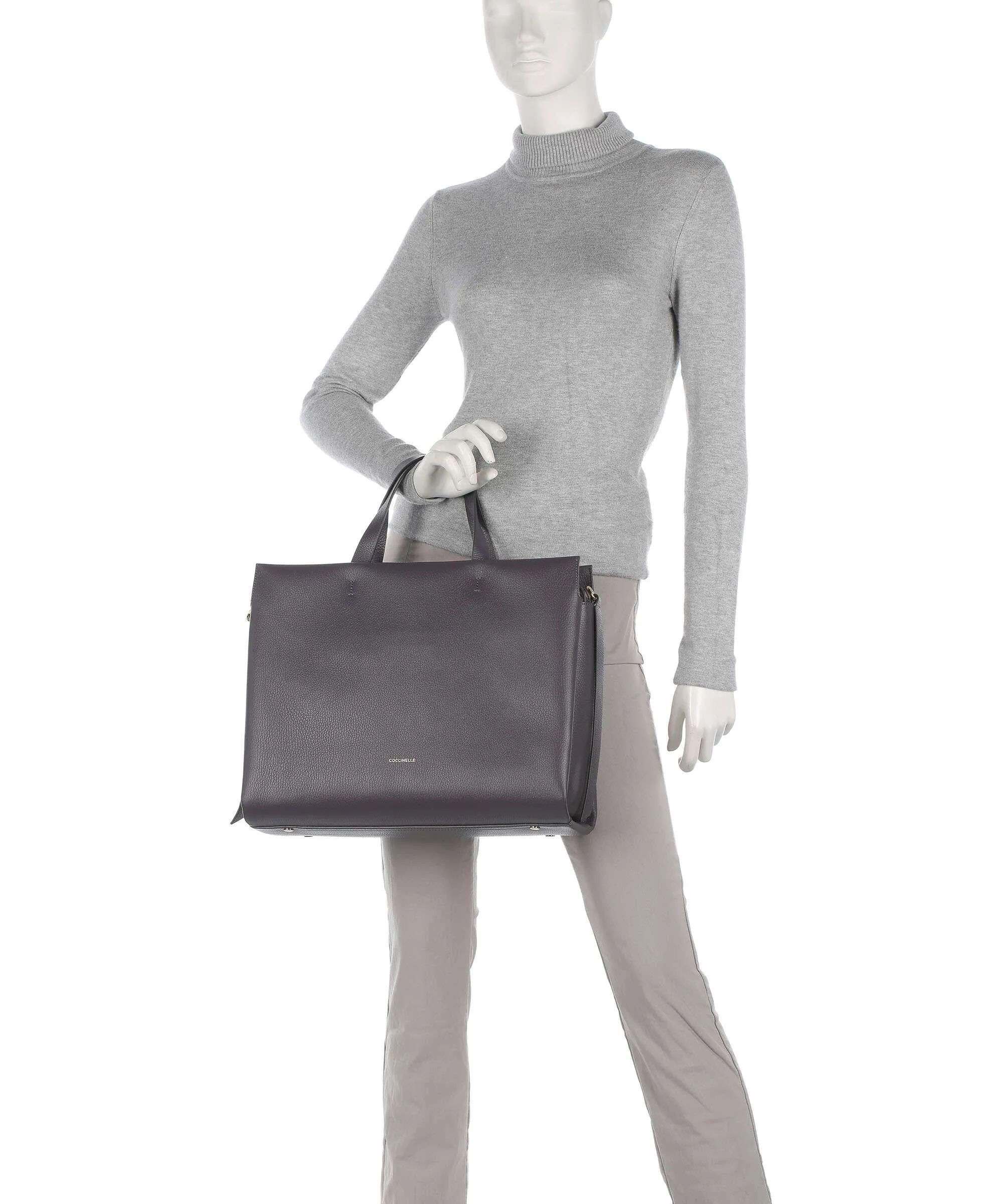  Coccinelle Boheme Borsa a mano pelle di vacchetta grana grigio scuro  