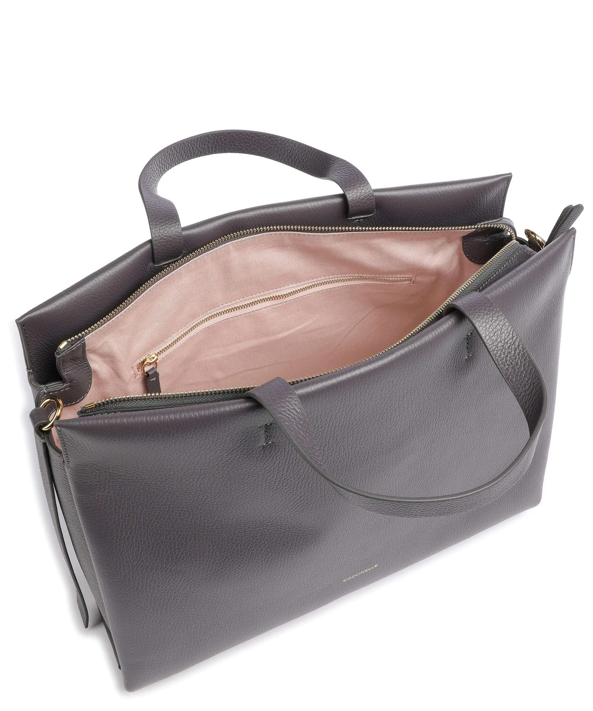  Coccinelle Boheme Borsa a mano pelle di vacchetta grana grigio scuro  