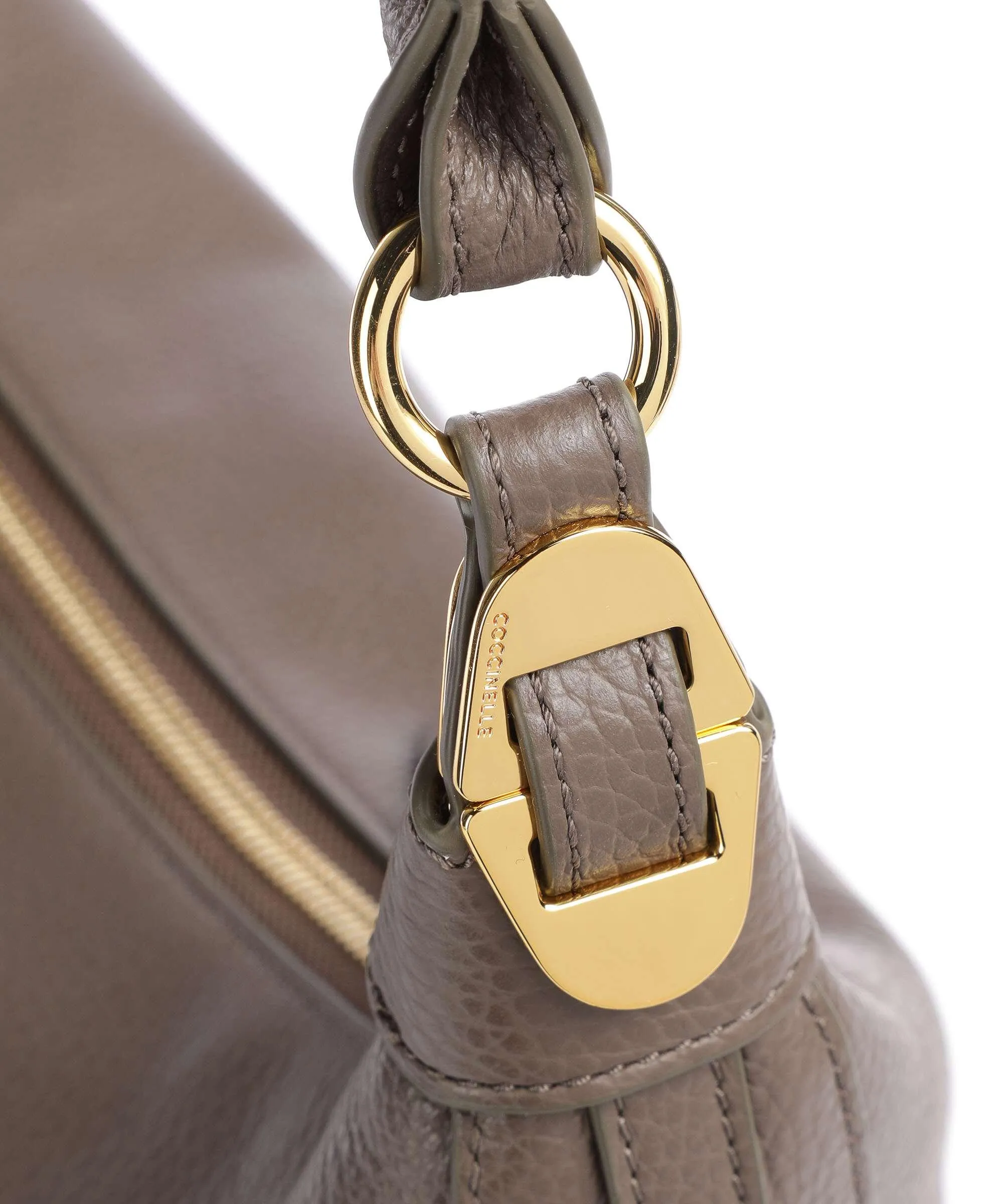  Coccinelle Sunnie Borsa hobo pelle di vacchetta grana marrone  