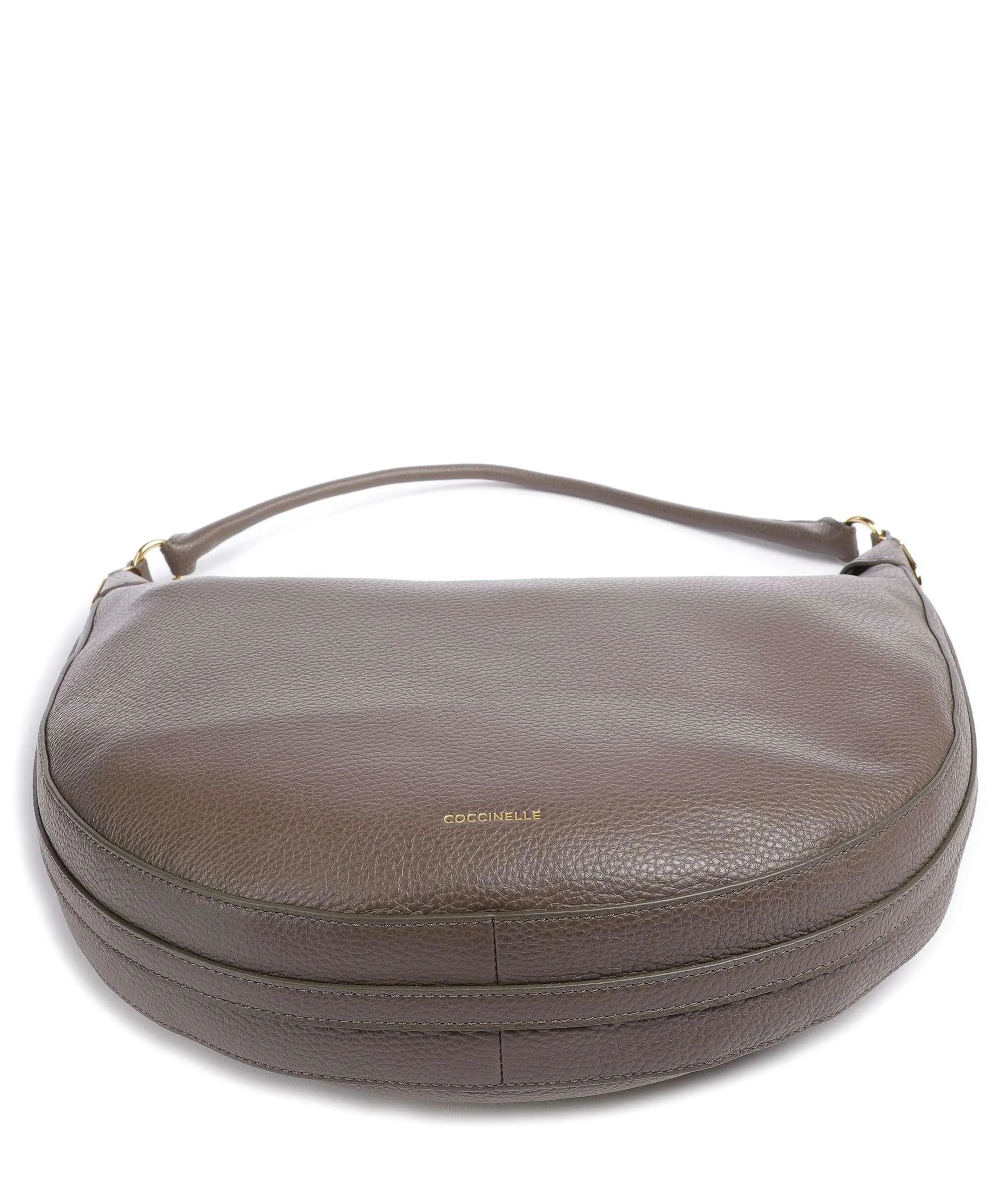  Coccinelle Sunnie Borsa hobo pelle di vacchetta grana marrone  
