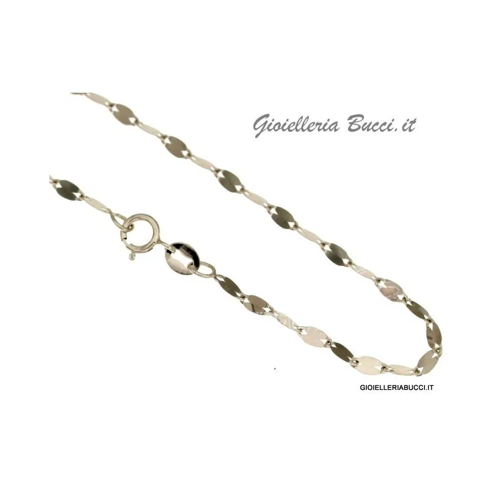 COLLANA CATENA UNISEX IN ORO BIANCO 18 KT