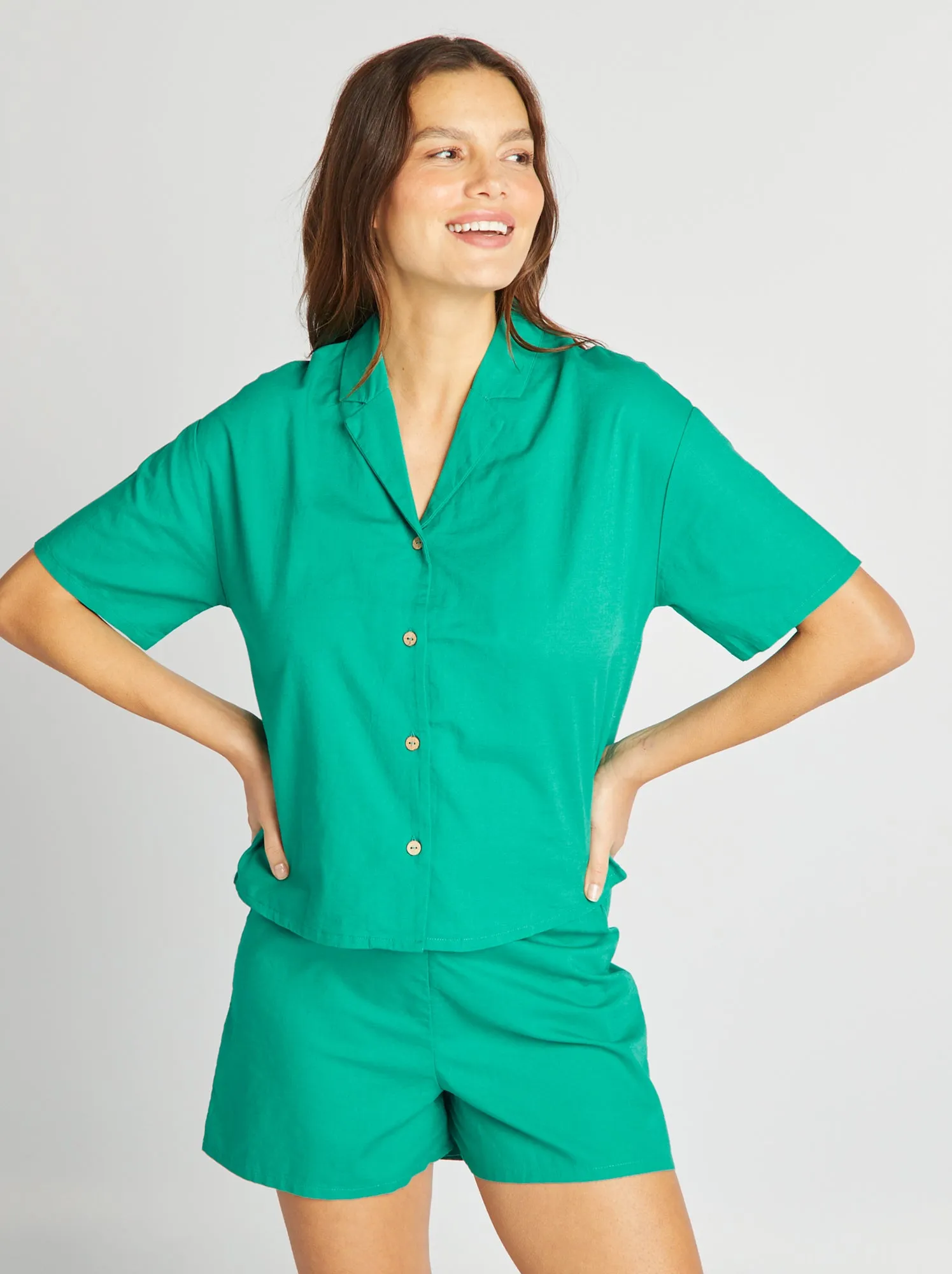 Completo camicia + shorts - 2 pezzi - VERDE