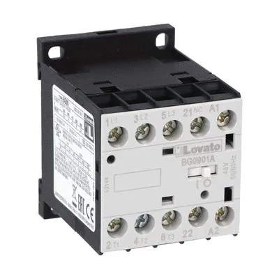 Contattore Lovato, serie BG09, 3 poli, 1NC, 9 A, 5 kW, bobina 24 V