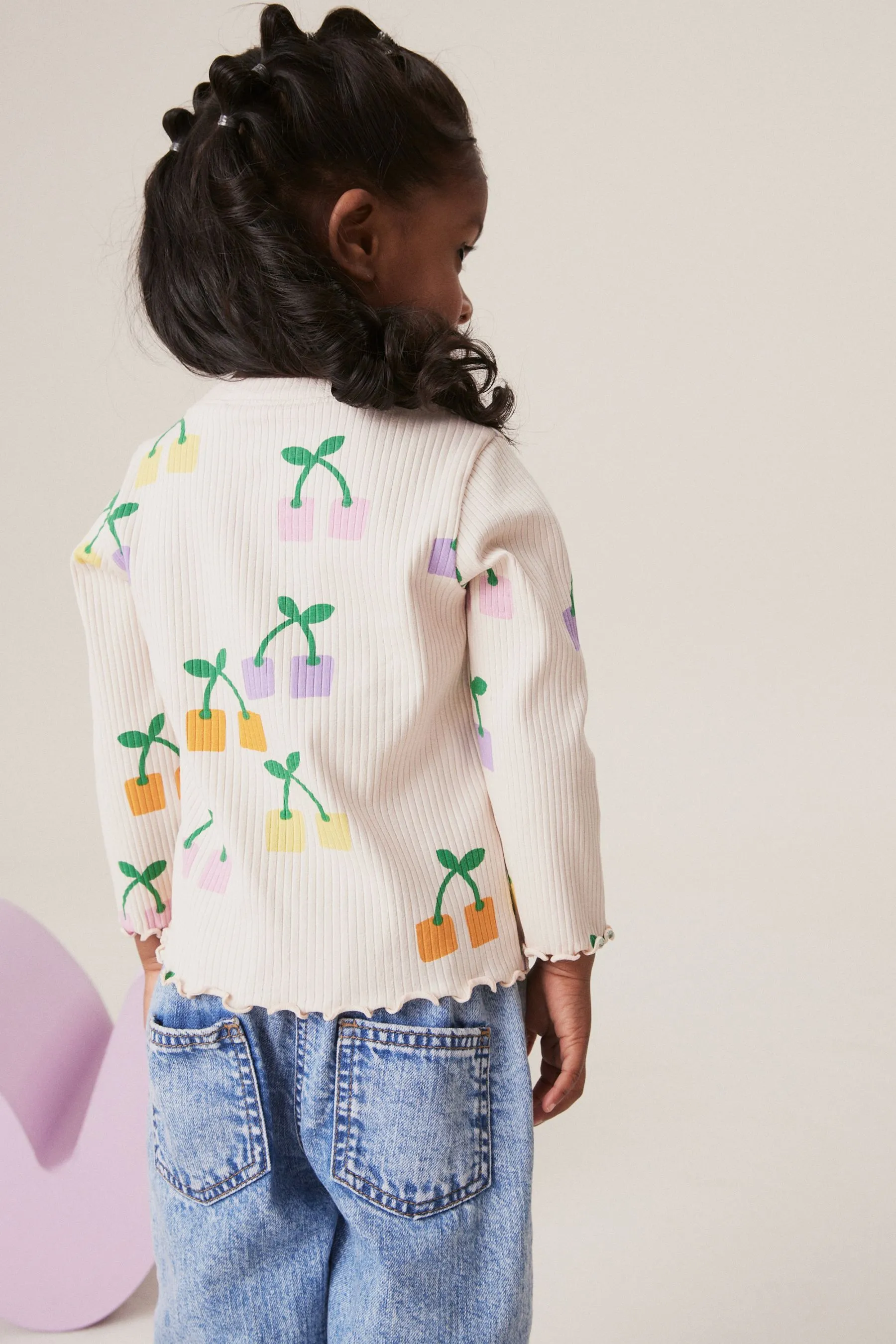 Cotton Rich Long Sleeve Ribbed High Neck T-Shirt (3mths-7yrs)    