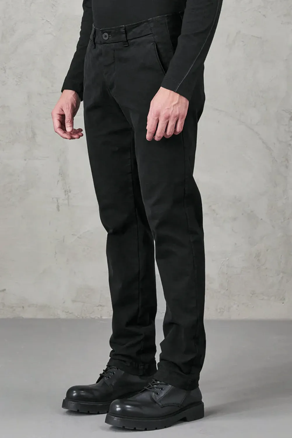 Cotton Stretch Regular Fit Chinos Black