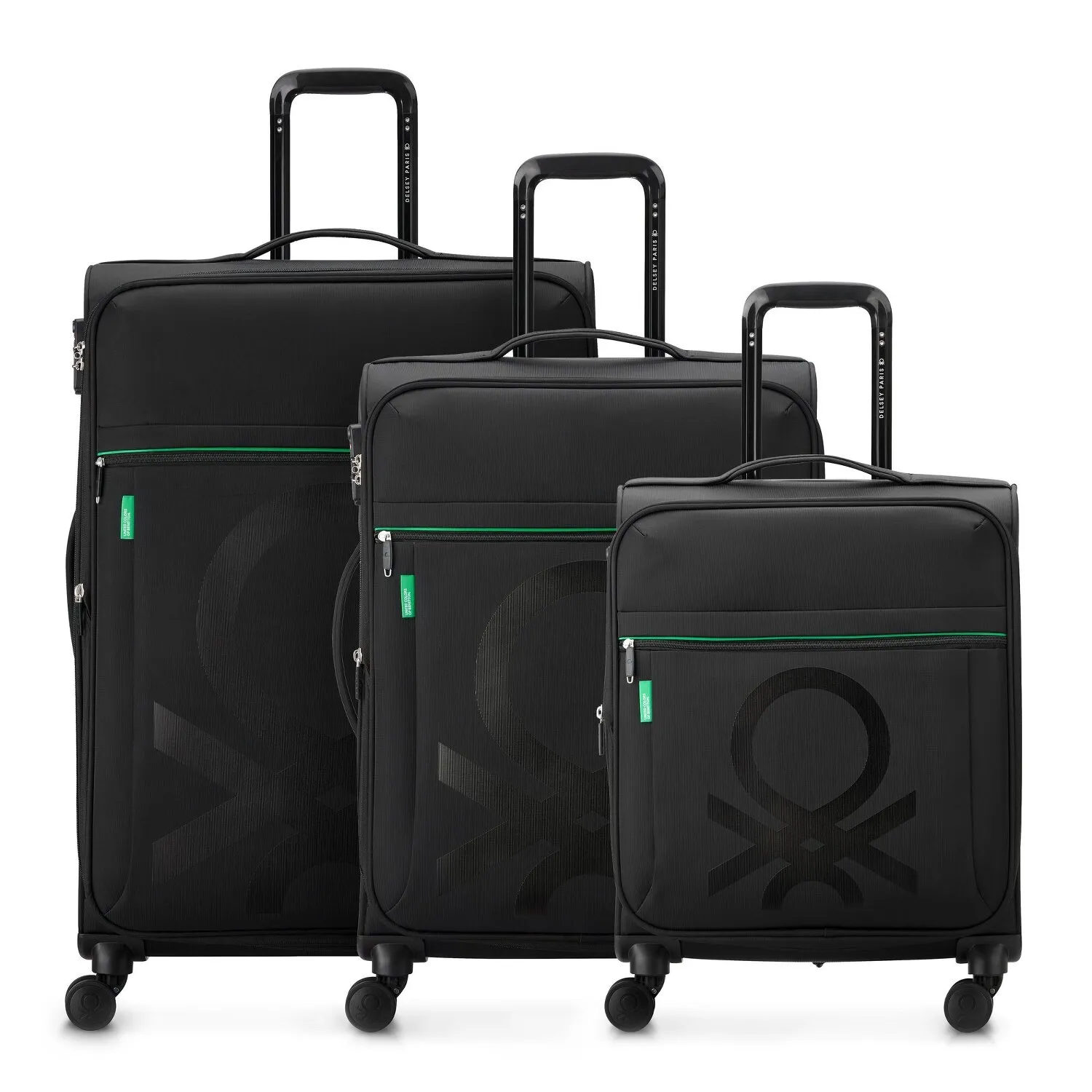Delsey Paris x United Colors of Benetton Colour Block Set di valigie a 4 ruote 3 pezzi.