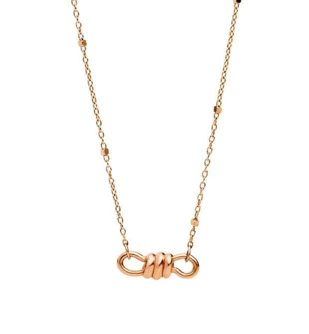 DoDo Collana mini Nodo in Oro Rosa