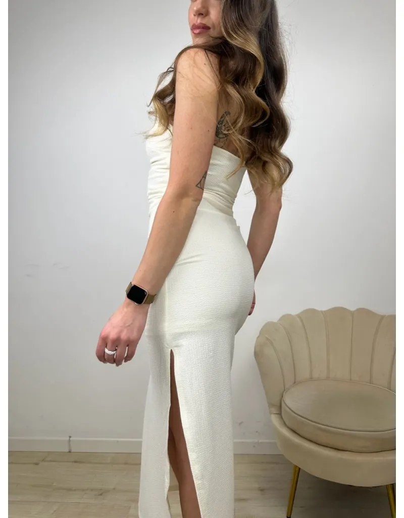DRESS FASCIA NIDO D'APE BIANCO
