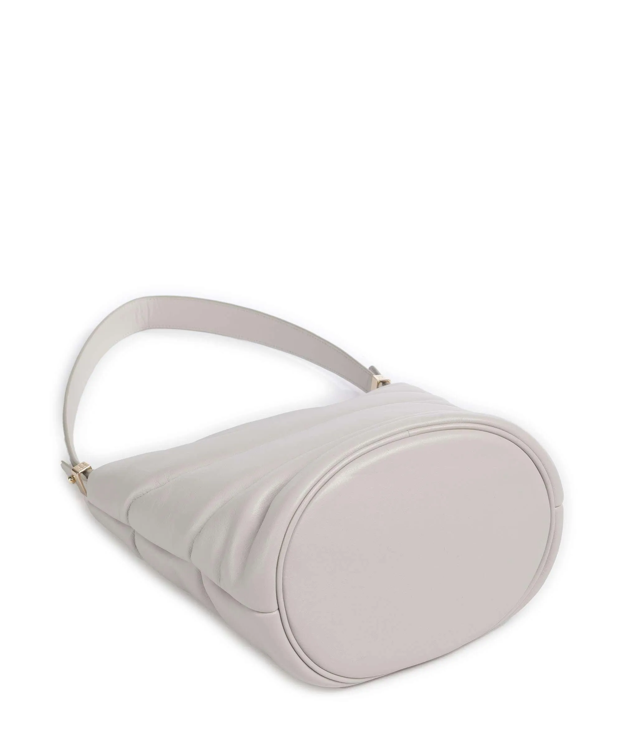  DuDu Bags Barbara M. Borsa a secchiello pelle a grana fine grigio chiaro  