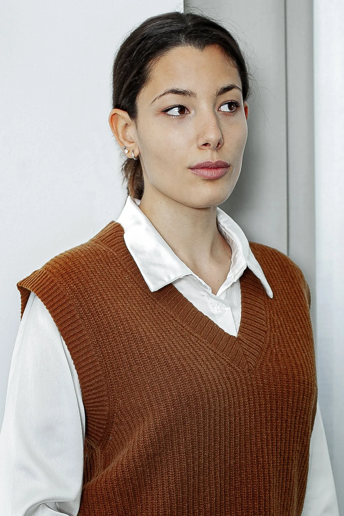 Elegante Maglia Gilet Tiff Scollo V Maglione Donna Autunno/Inverno 100% Pura Lana Vergine Extrafine - Fatto in Italia | Brunella
