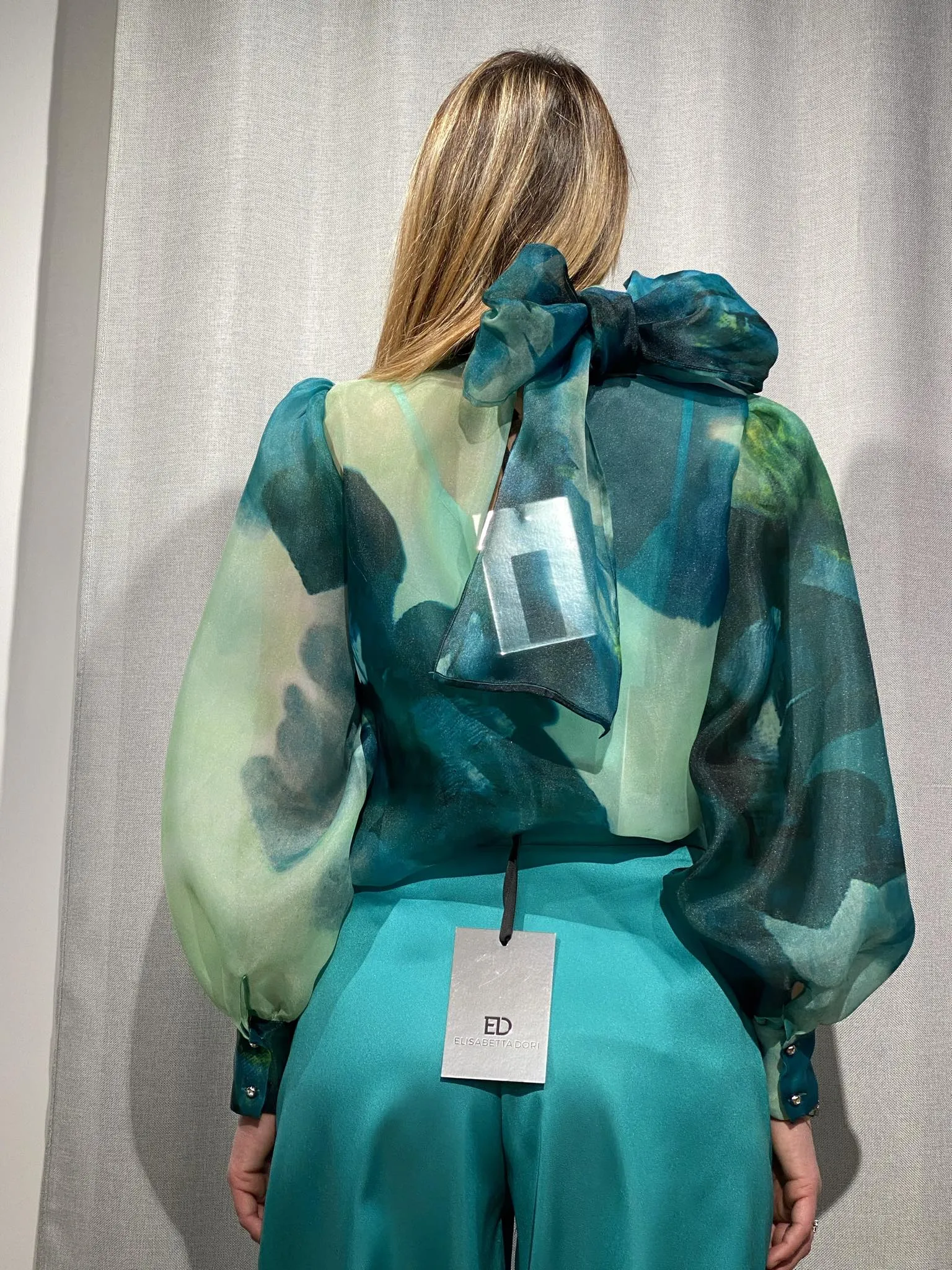 ELISABETTA DORI camicia donna fantasia con fiocco 2416