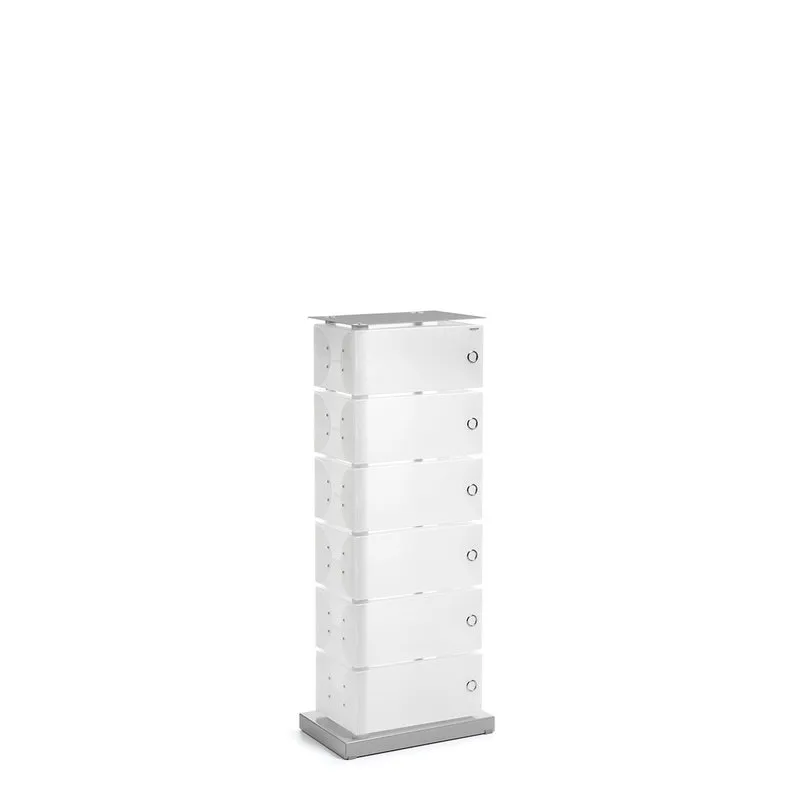Emporium Obsoleto Fluida Scarpiera 6 Cassetti Bianco Opalino