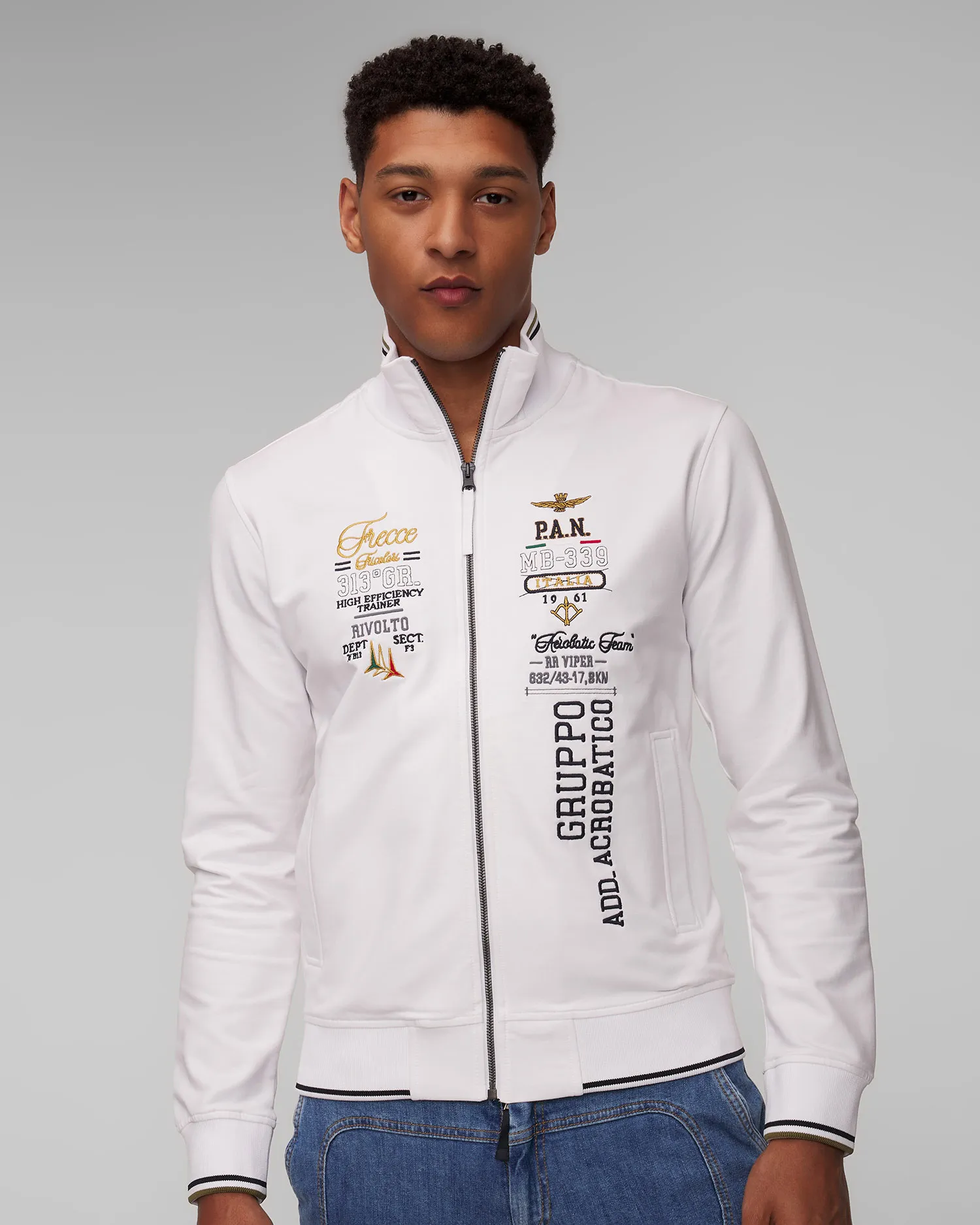 Felpa bianca da uomo Aeronautica Militare 241fe1879f419-73062