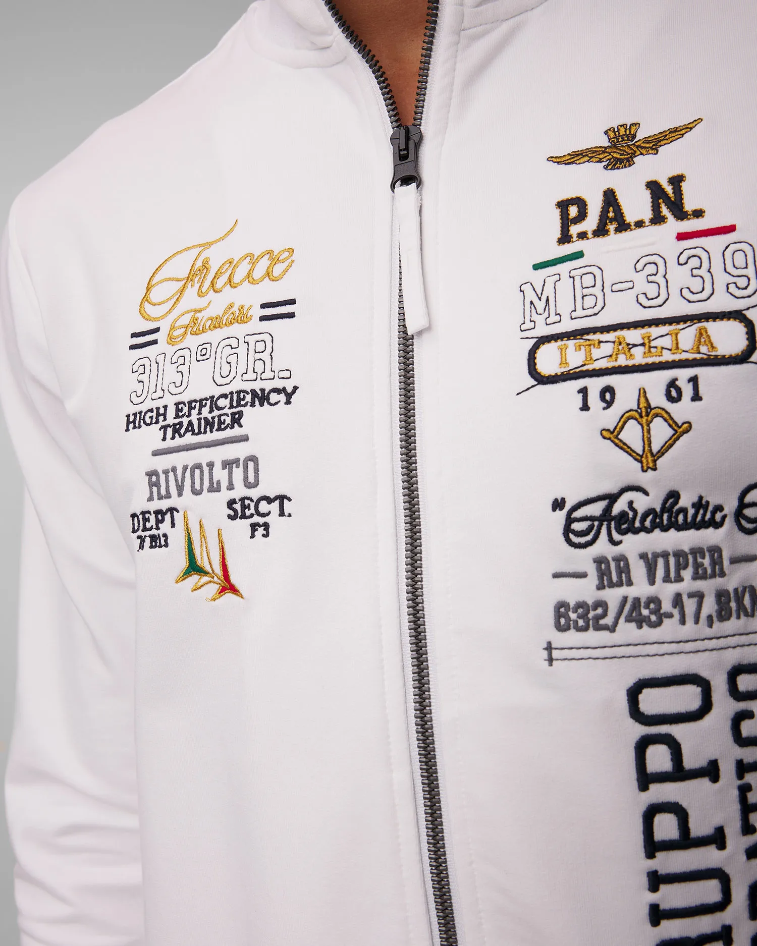 Felpa bianca da uomo Aeronautica Militare 241fe1879f419-73062