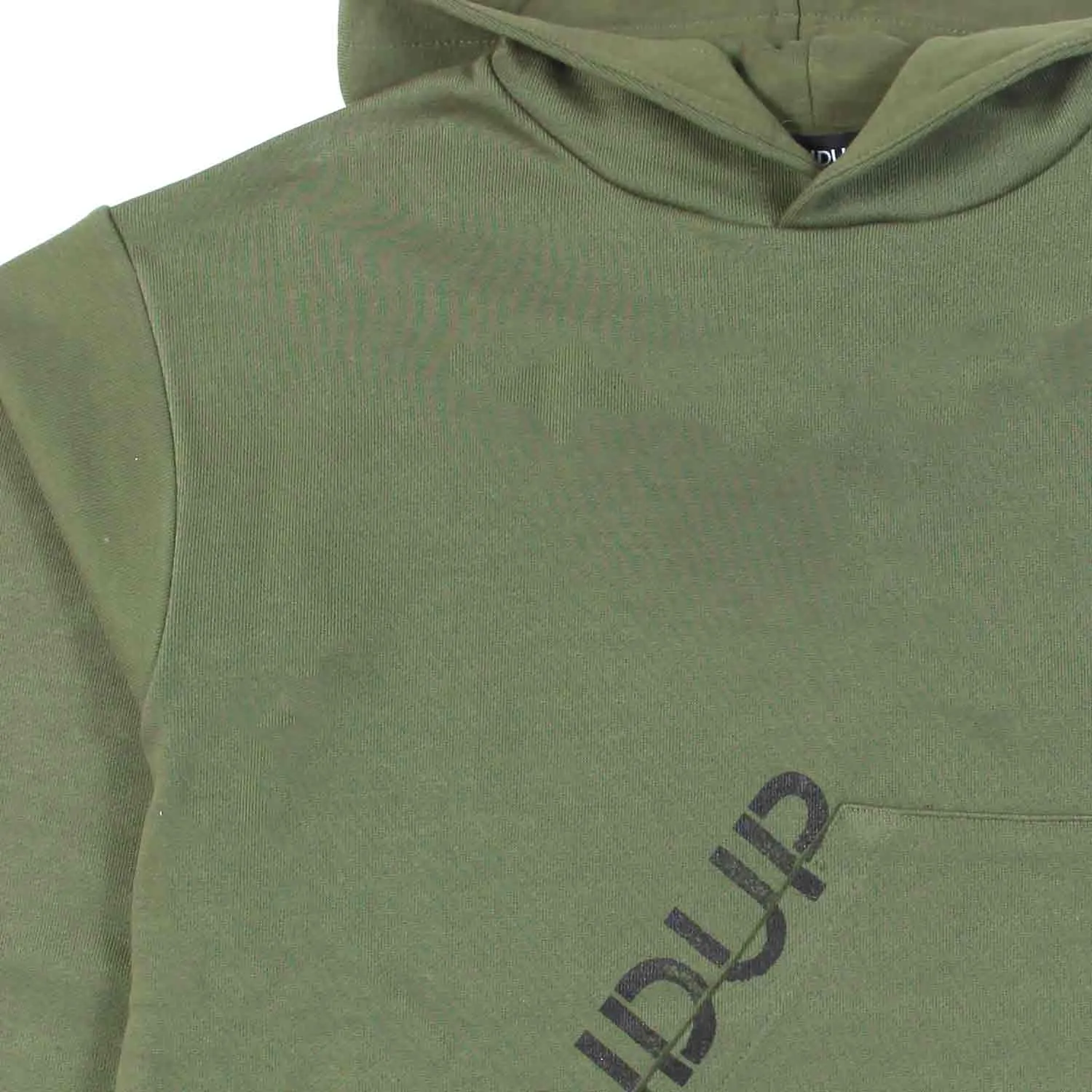 Felpa No-Gender Verde Militare Con Cappuccio